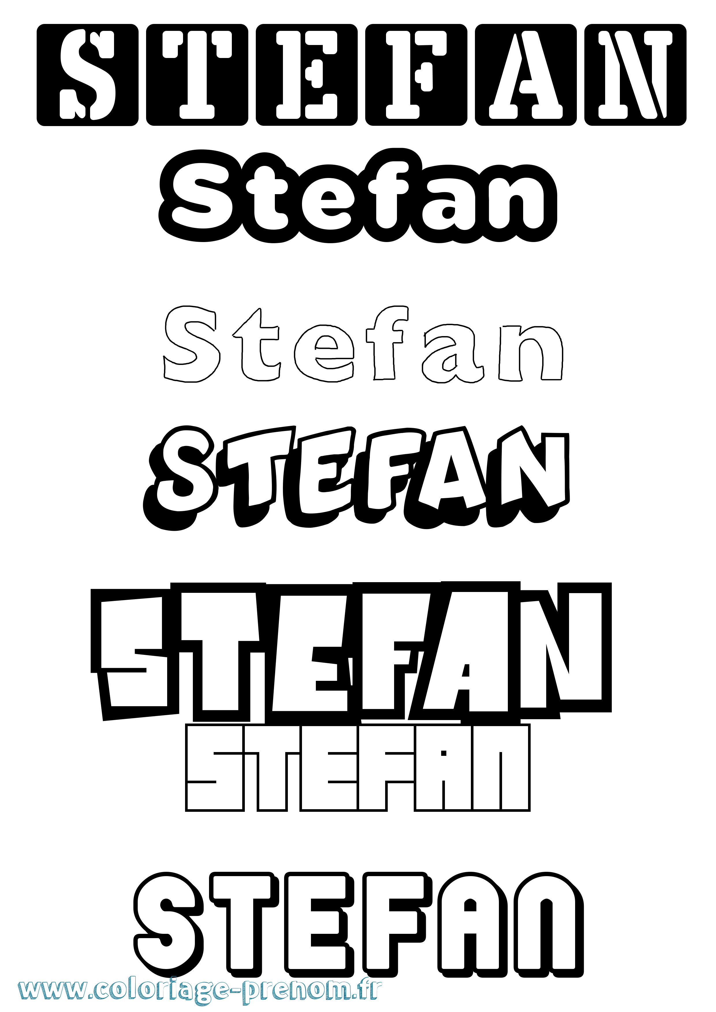 Coloriage prénom Stefan Simple