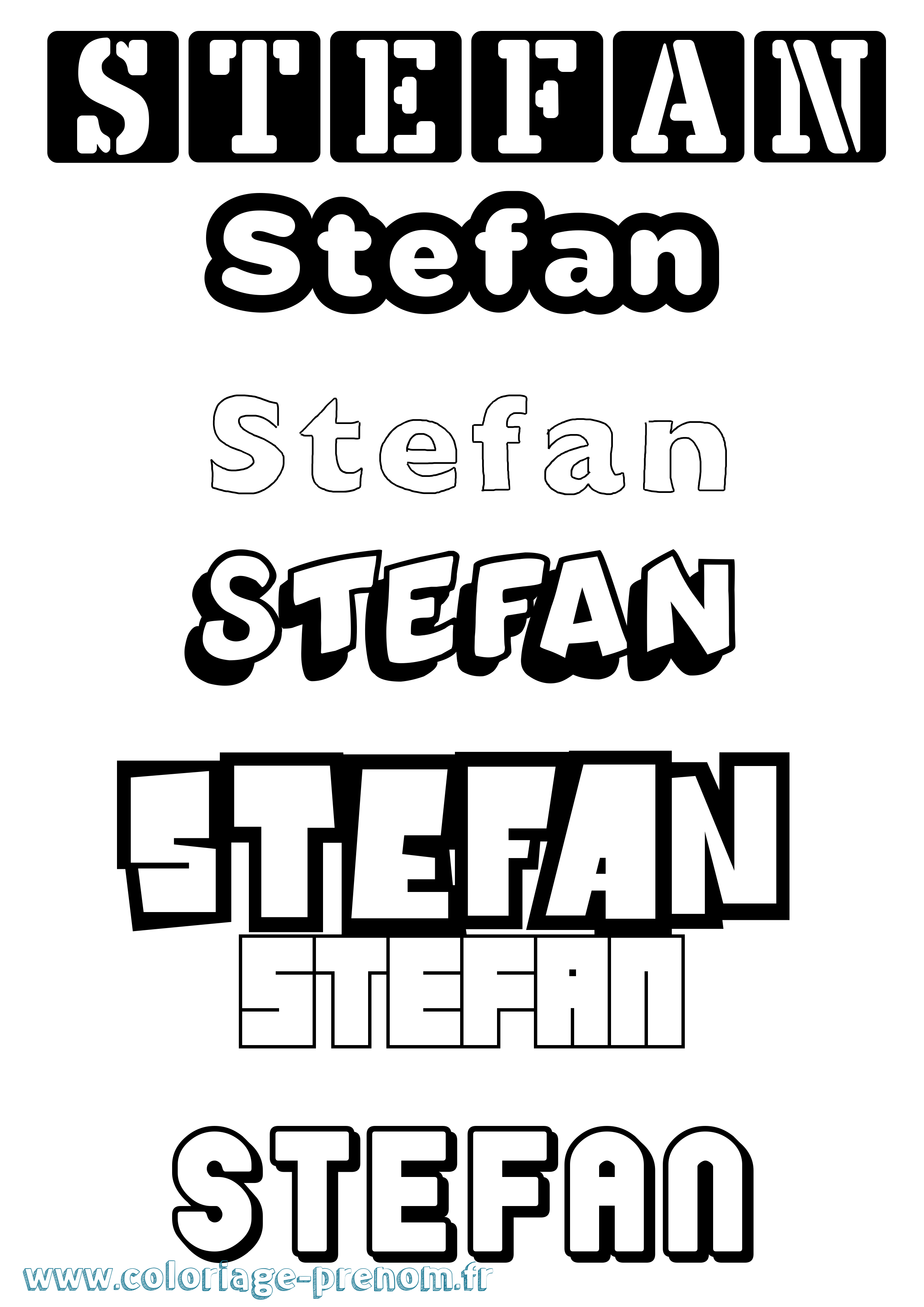 Coloriage Stefan Simple Coloriage prénom Stefan Simple