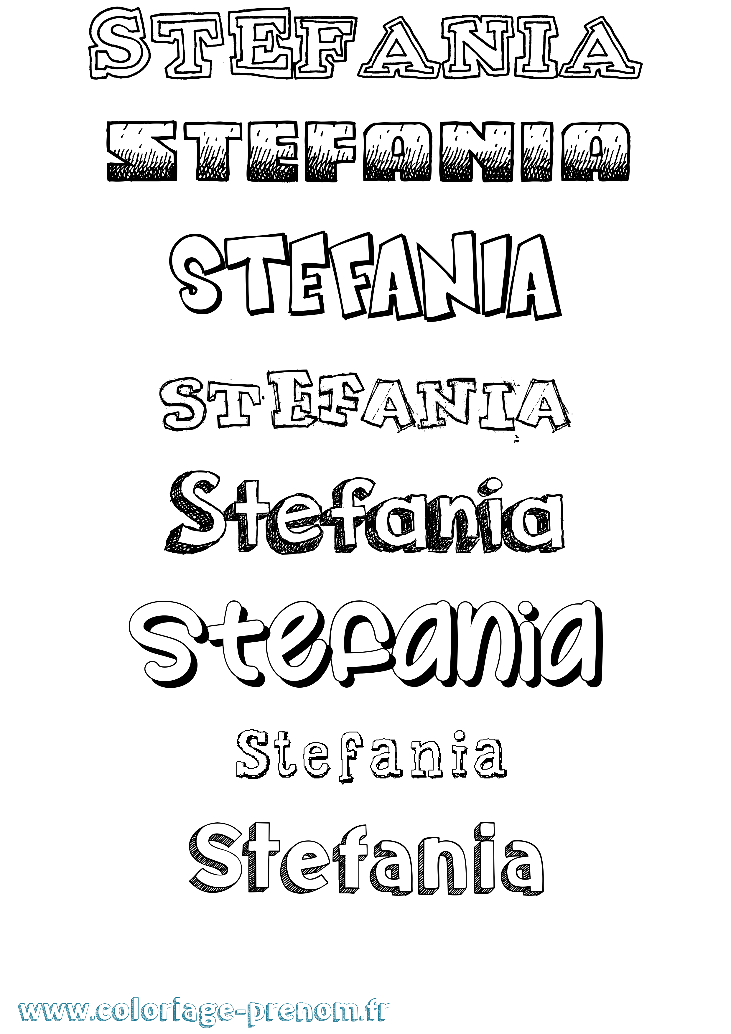Coloriage prénom Stefania Dessiné