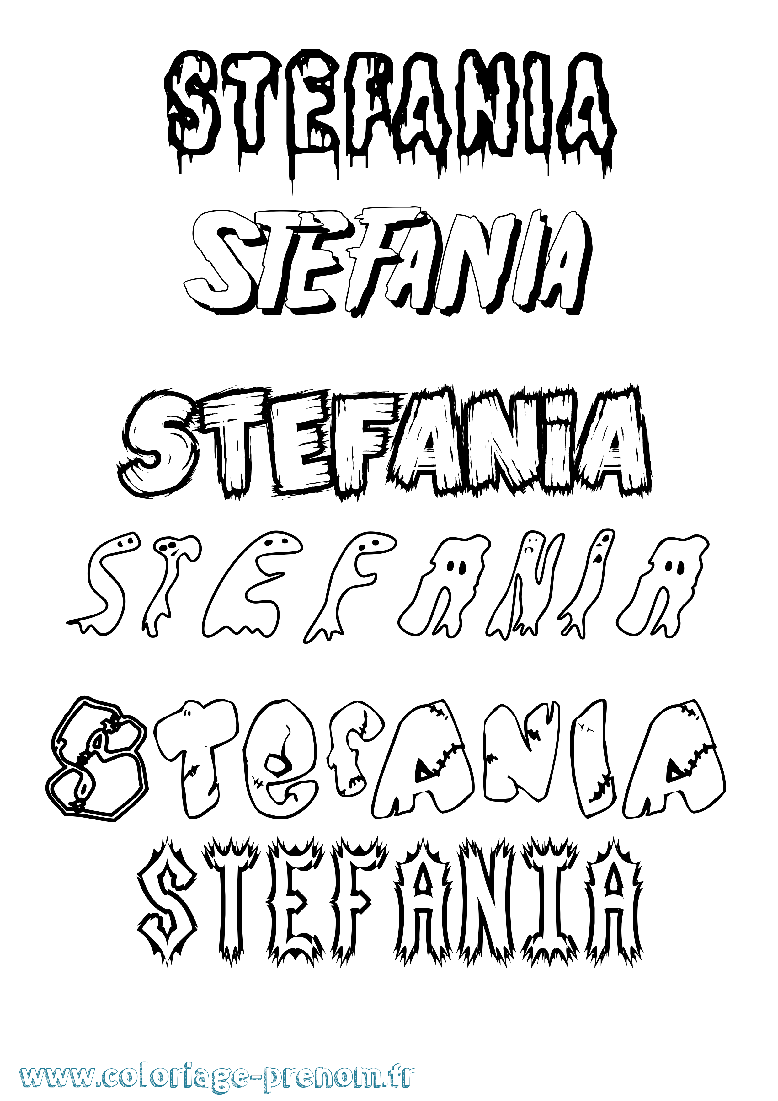 Coloriage prénom Stefania Frisson