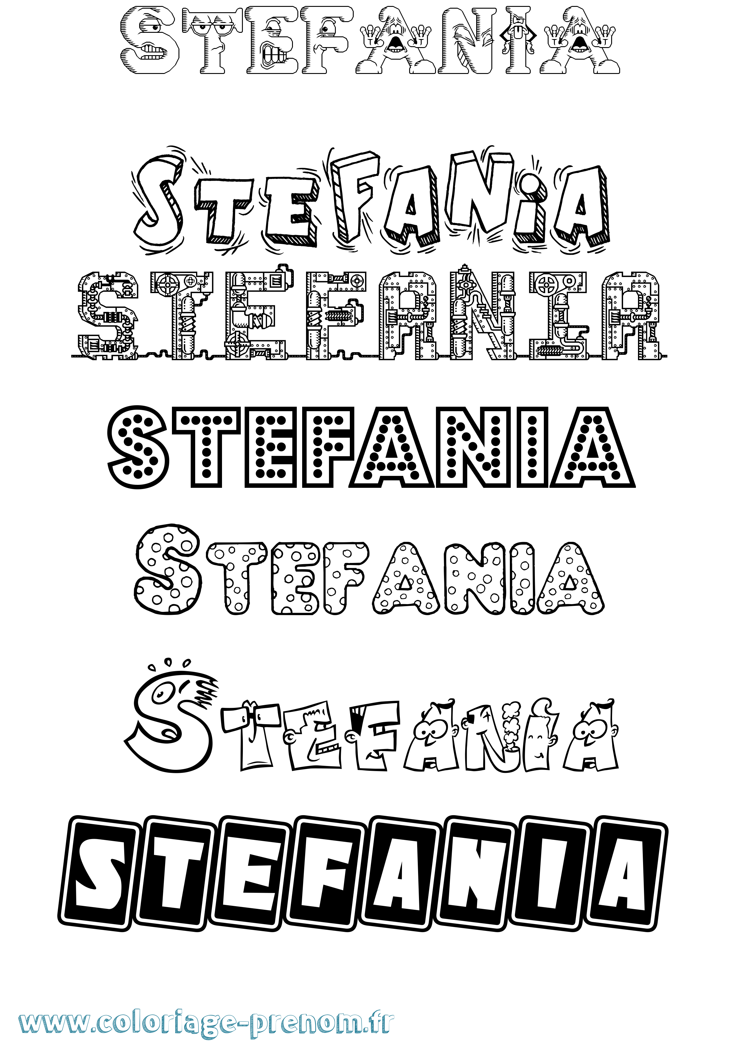 Coloriage prénom Stefania Fun
