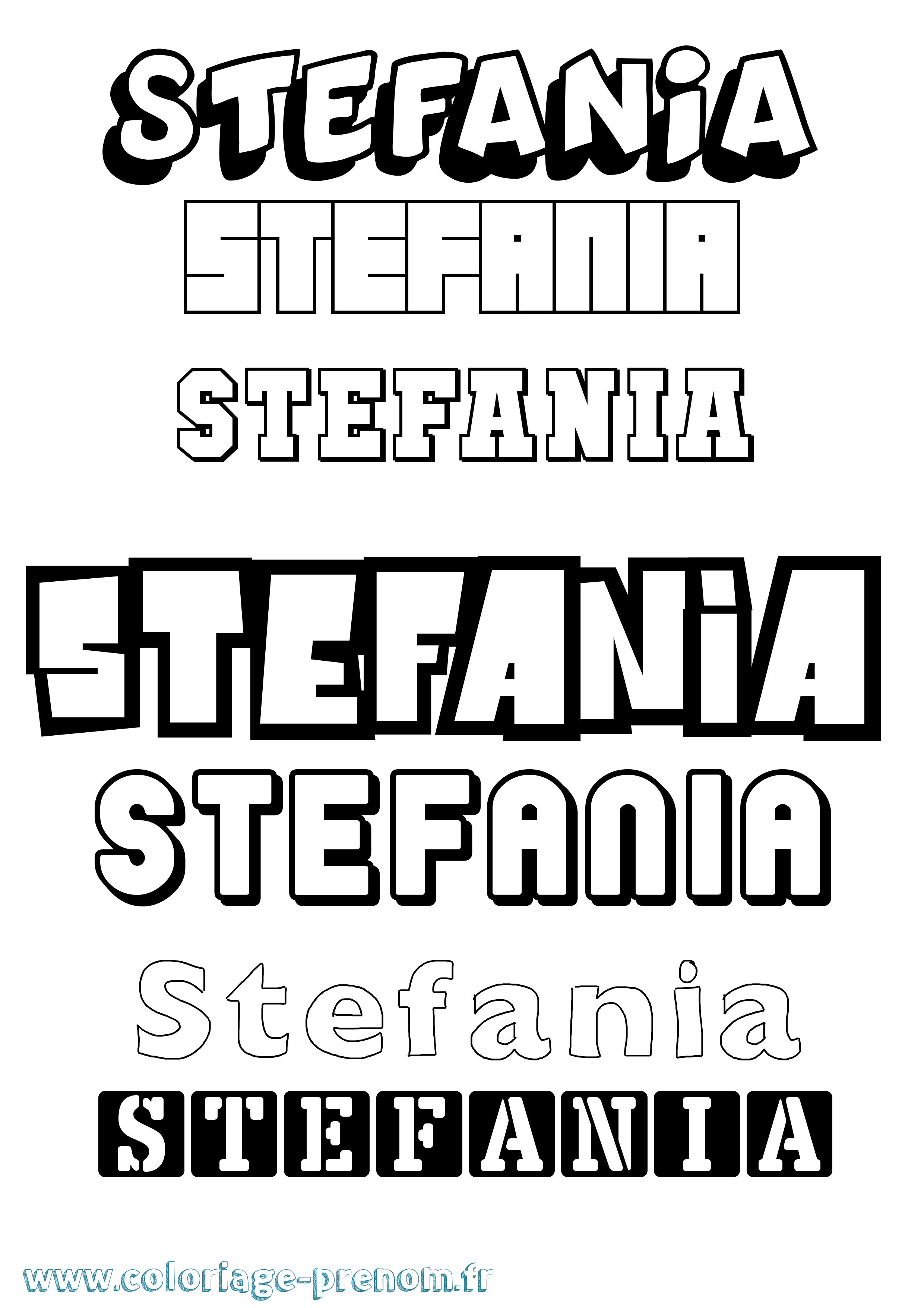 Coloriage prénom Stefania Simple