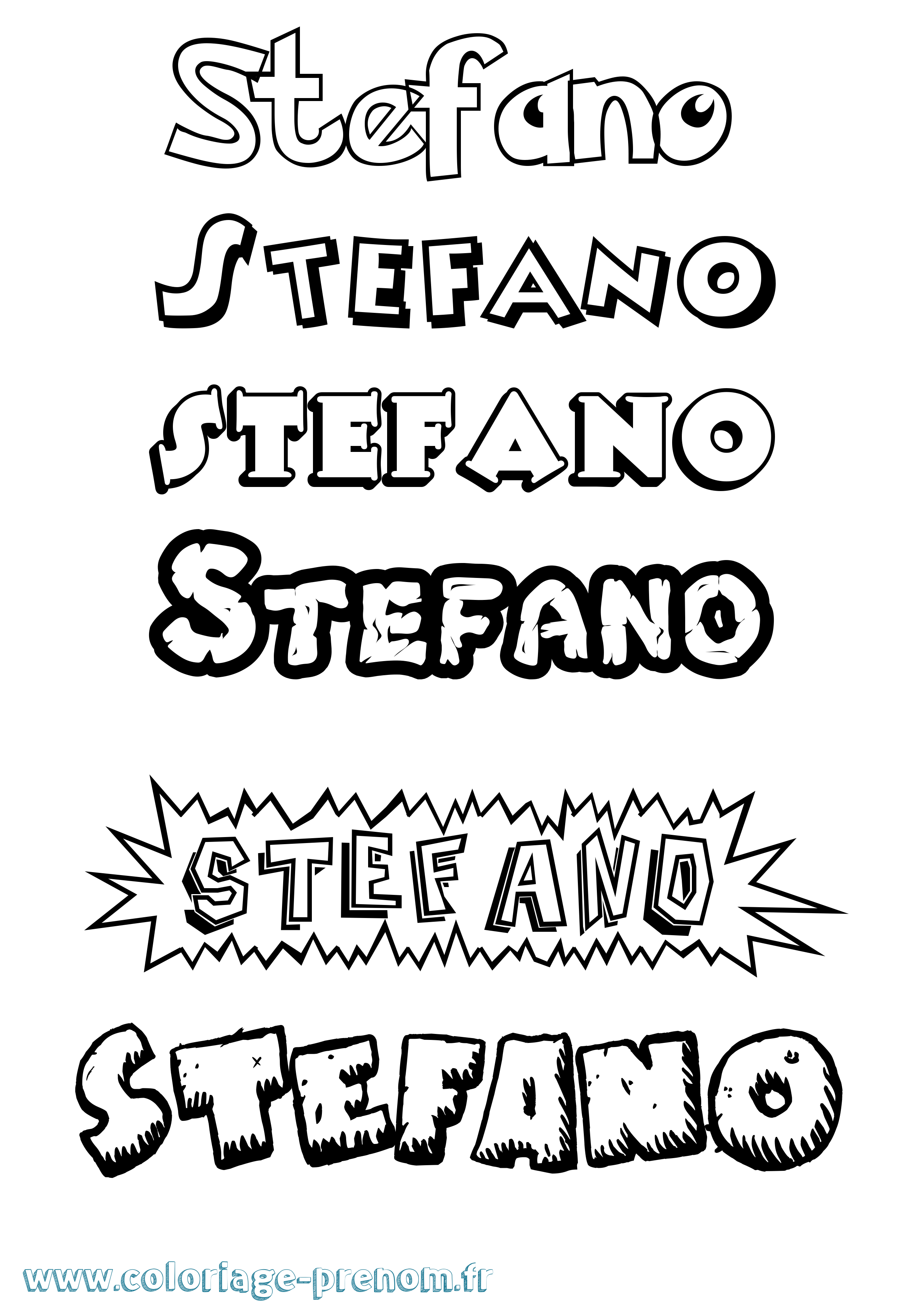Coloriage prénom Stefano Dessin Animé