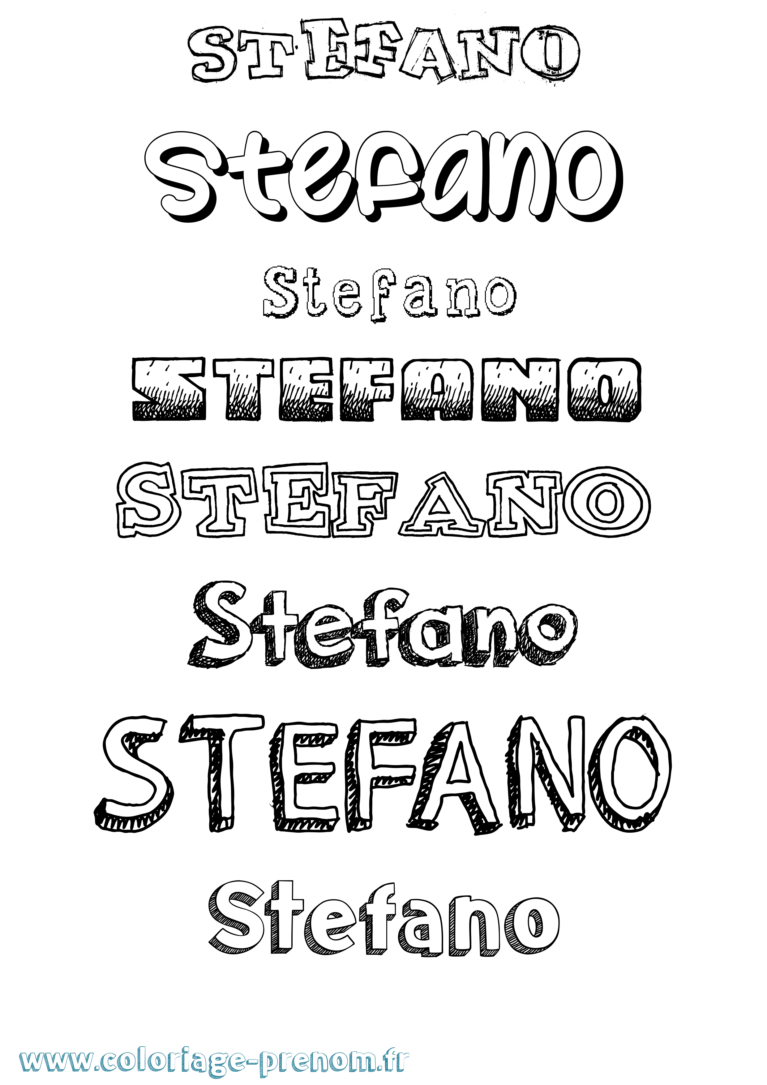 Coloriage prénom Stefano Dessiné