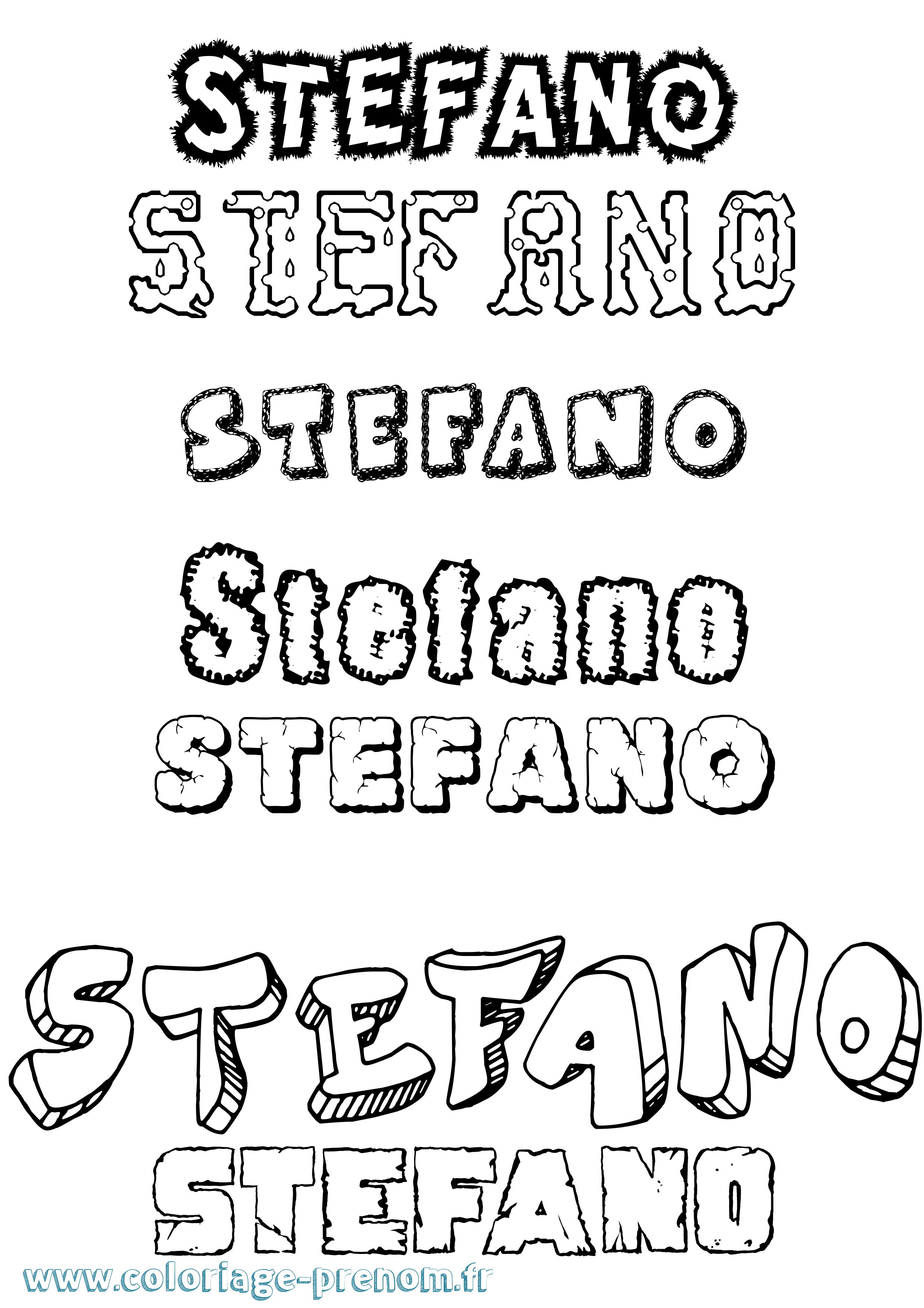 Coloriage prénom Stefano Destructuré
