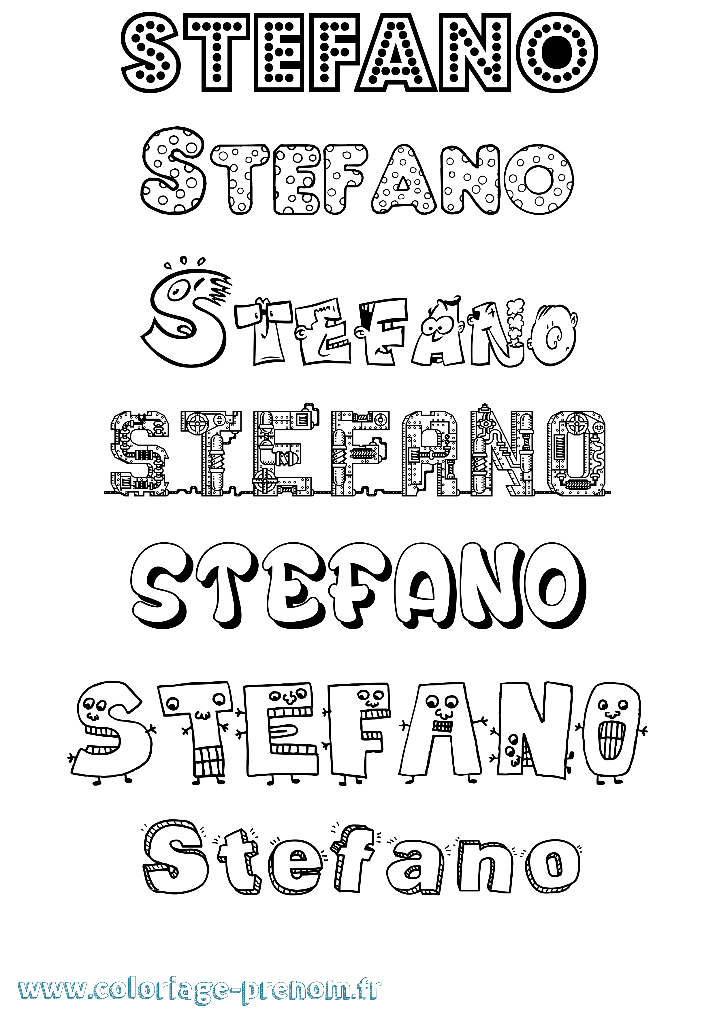 Coloriage prénom Stefano Fun