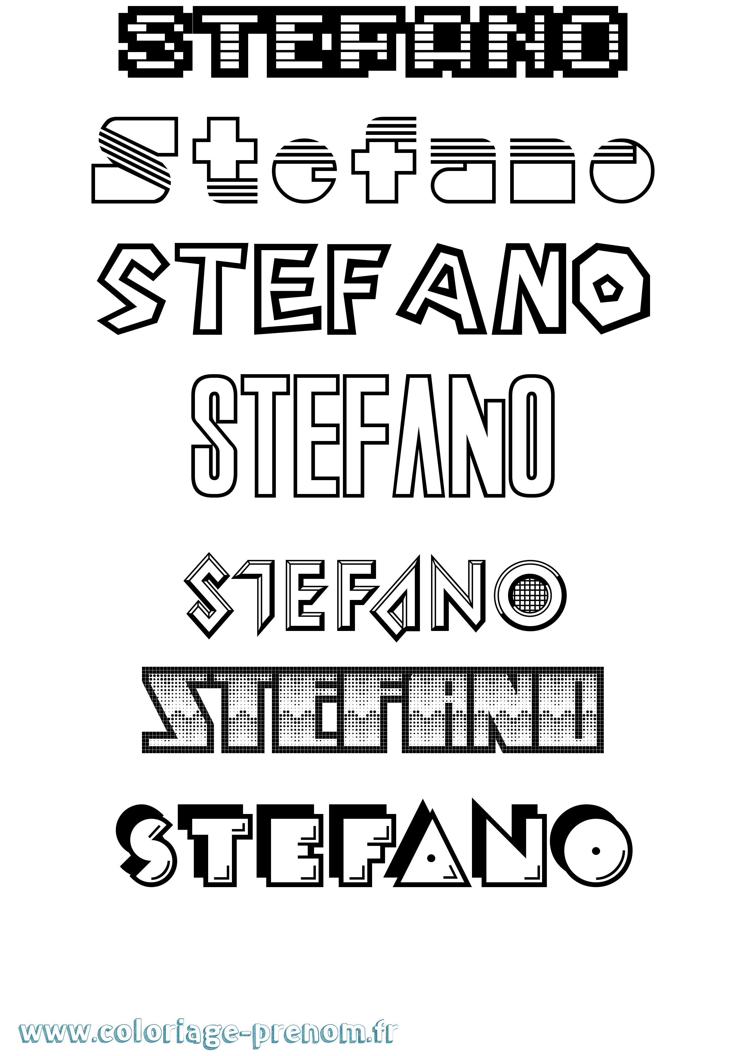 Coloriage prénom Stefano Jeux Vidéos