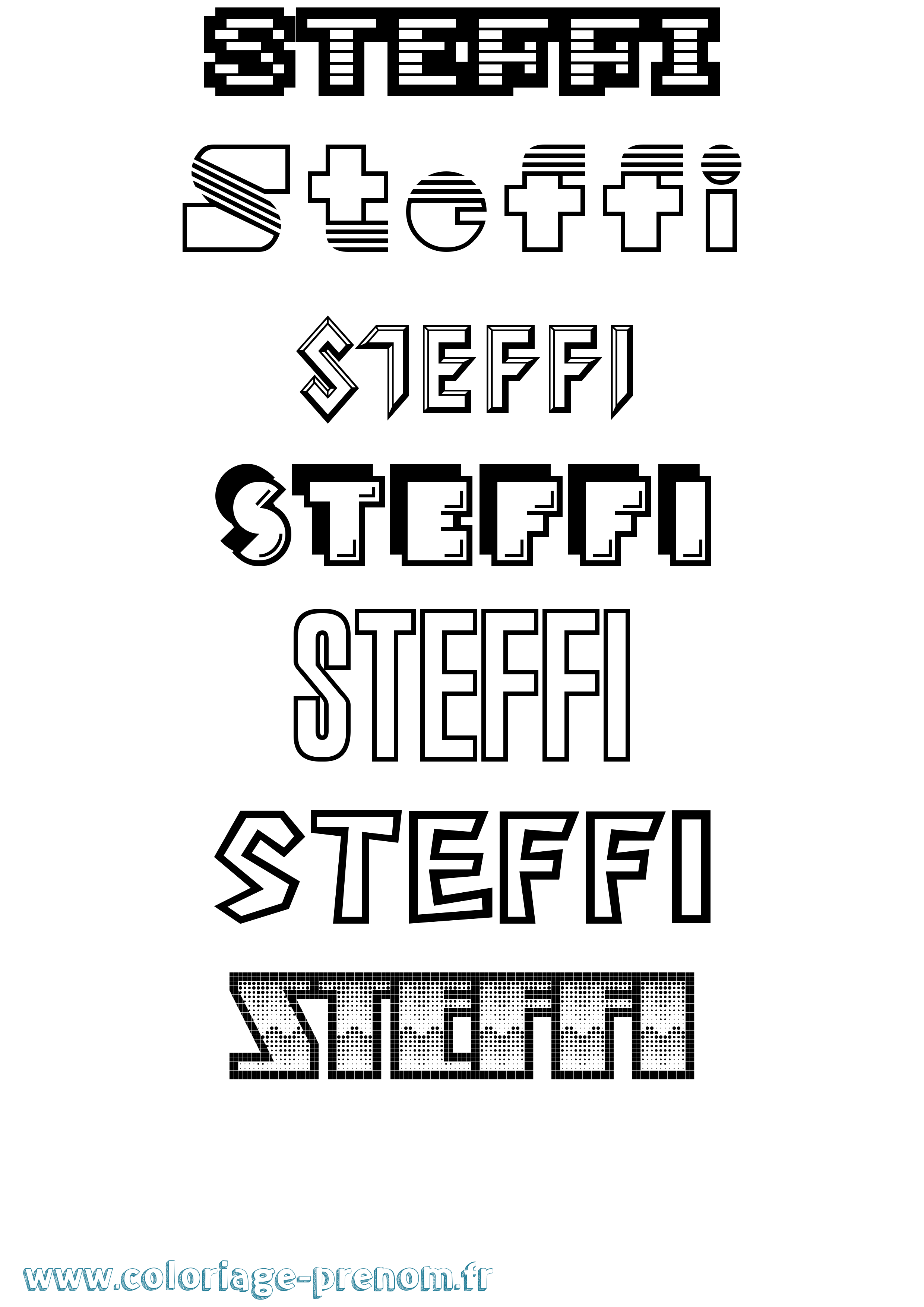 Coloriage prénom Steffi Jeux Vidéos
