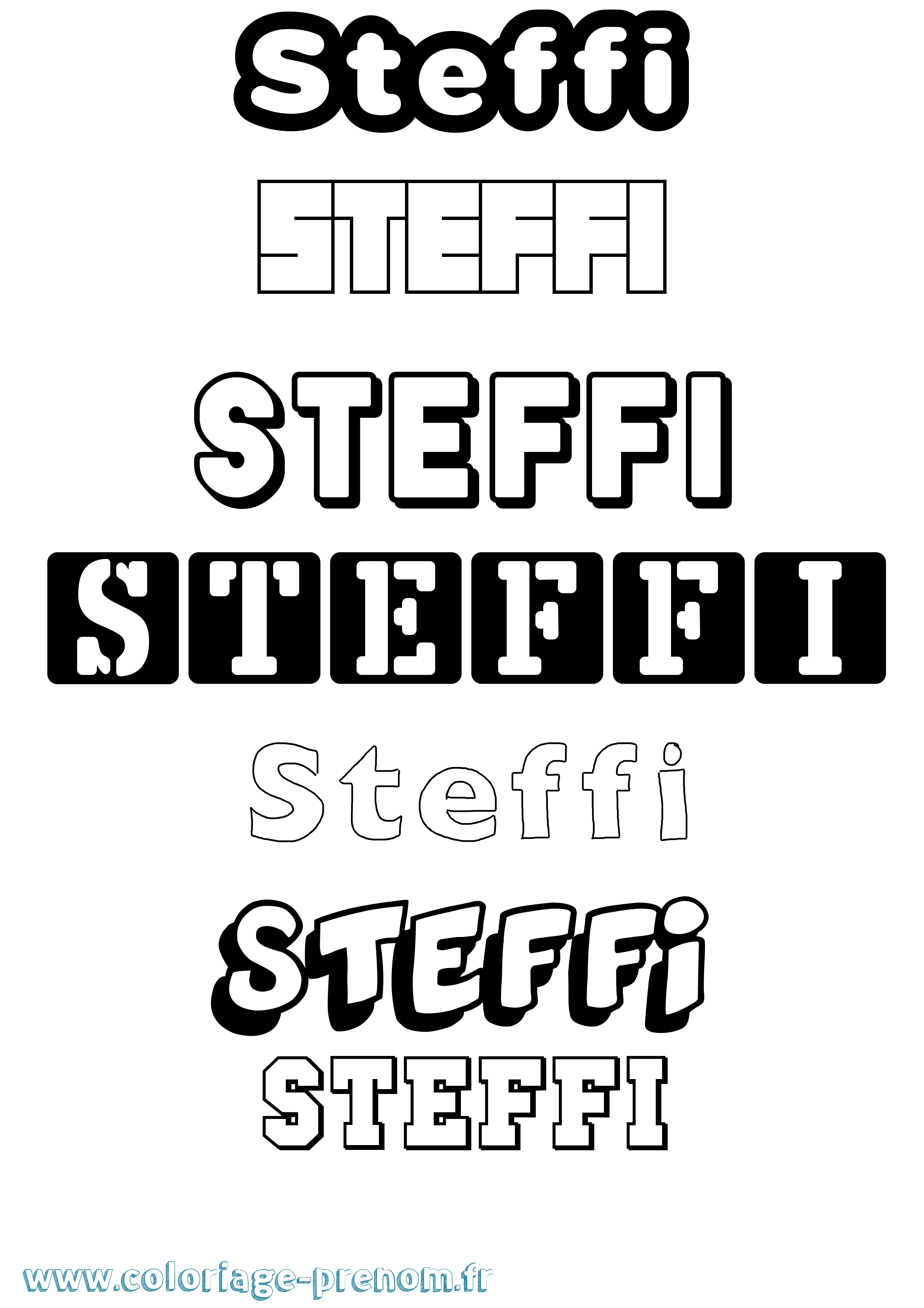 Coloriage prénom Steffi Simple