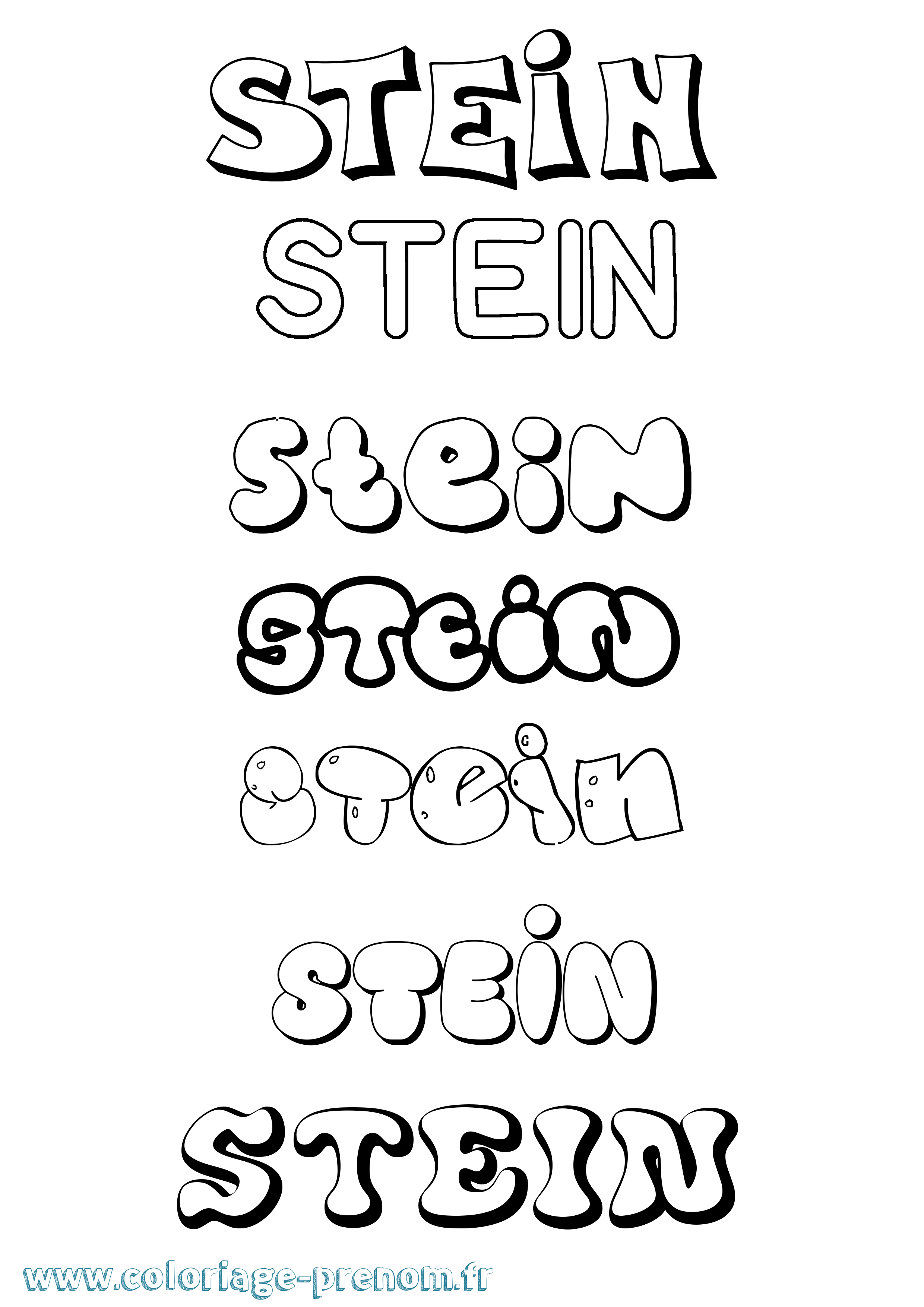 Coloriage prénom Stein Bubble