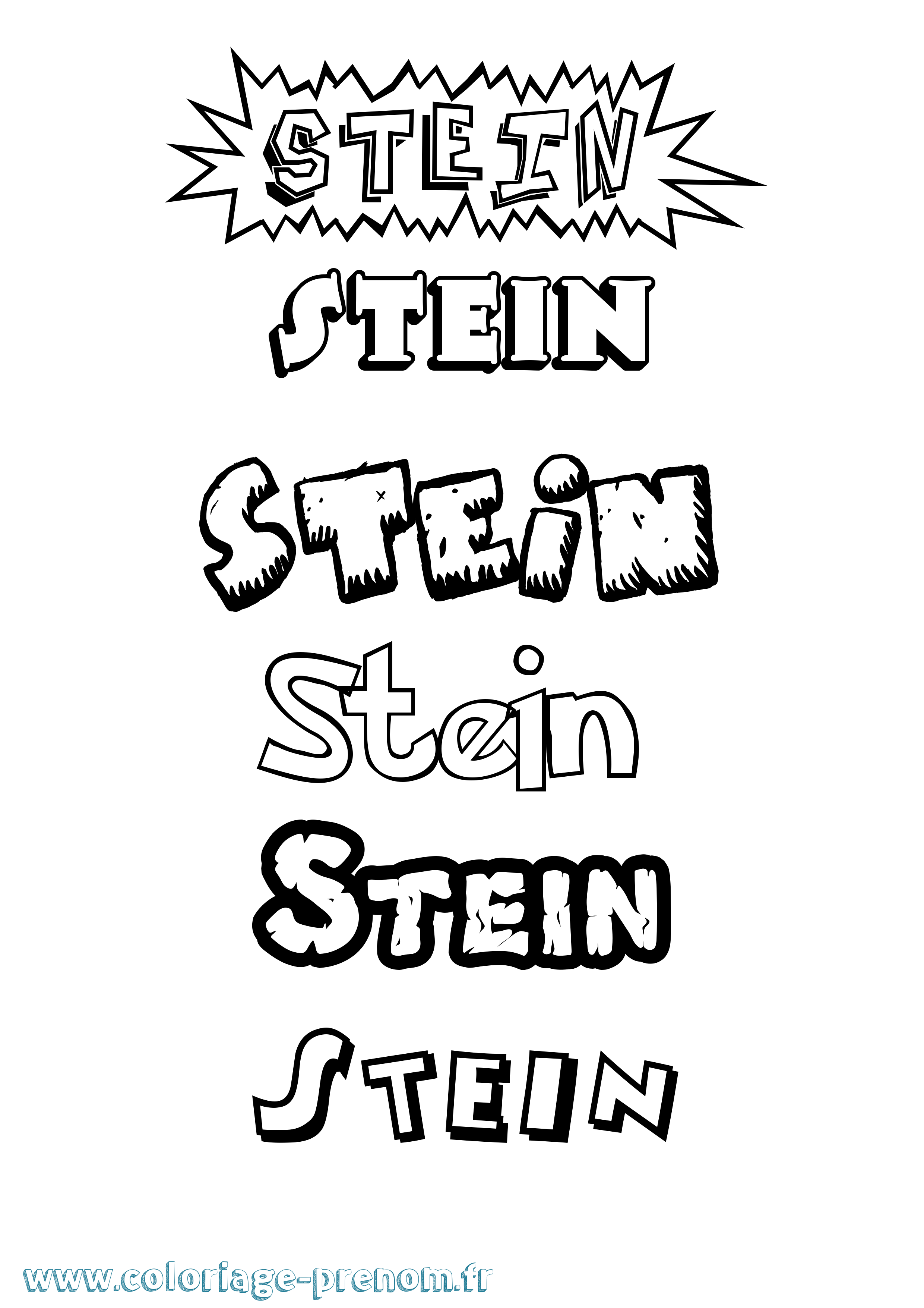 Coloriage Stein Dessin Animé Coloriage prénom Stein Dessin Animé