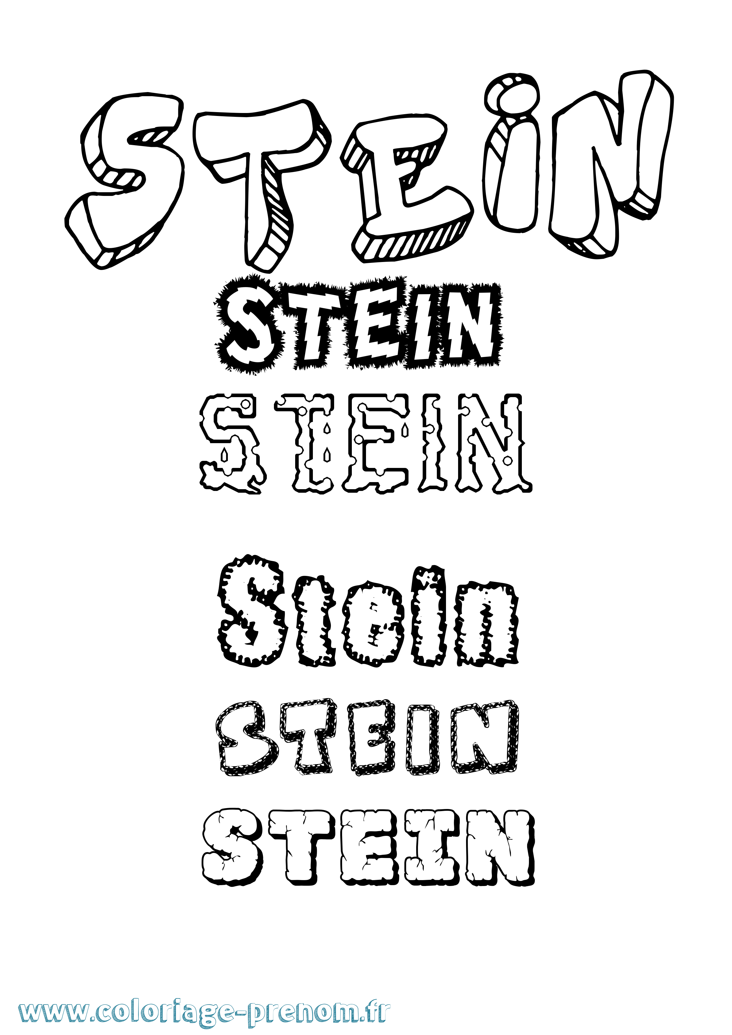 Coloriage prénom Stein Destructuré