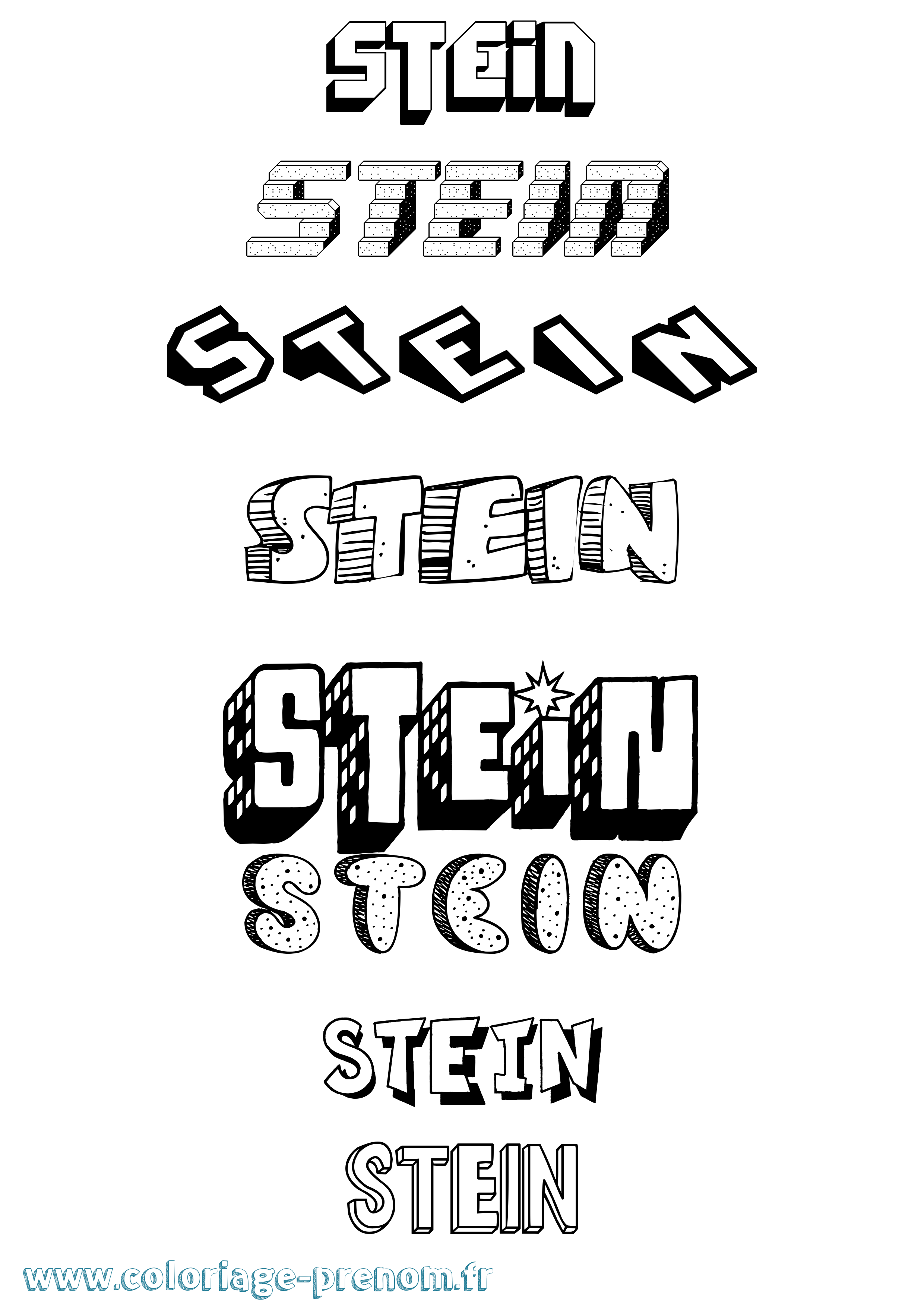 Coloriage Stein Effet 3D Coloriage prénom Stein Effet 3D