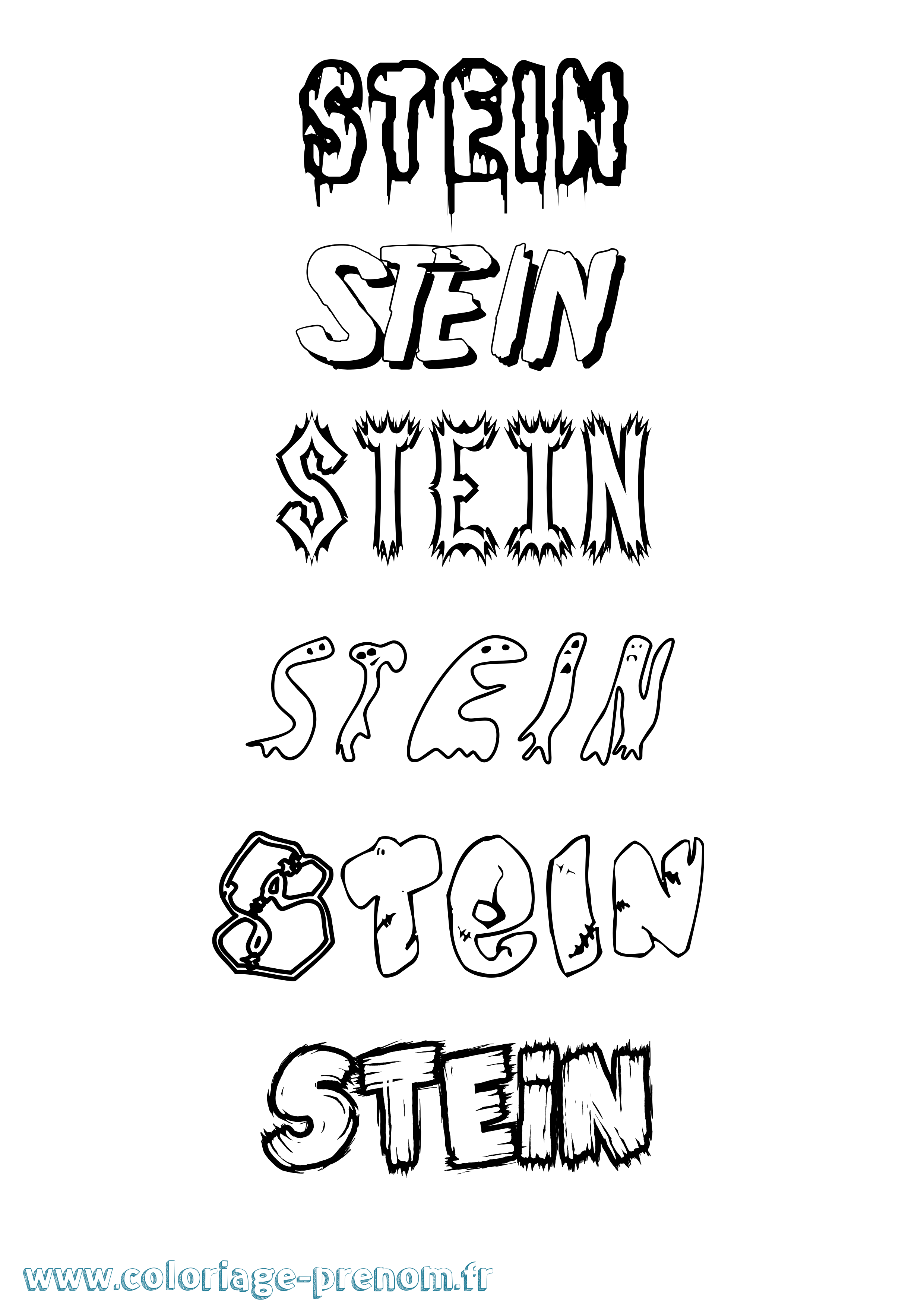 Coloriage prénom Stein Frisson