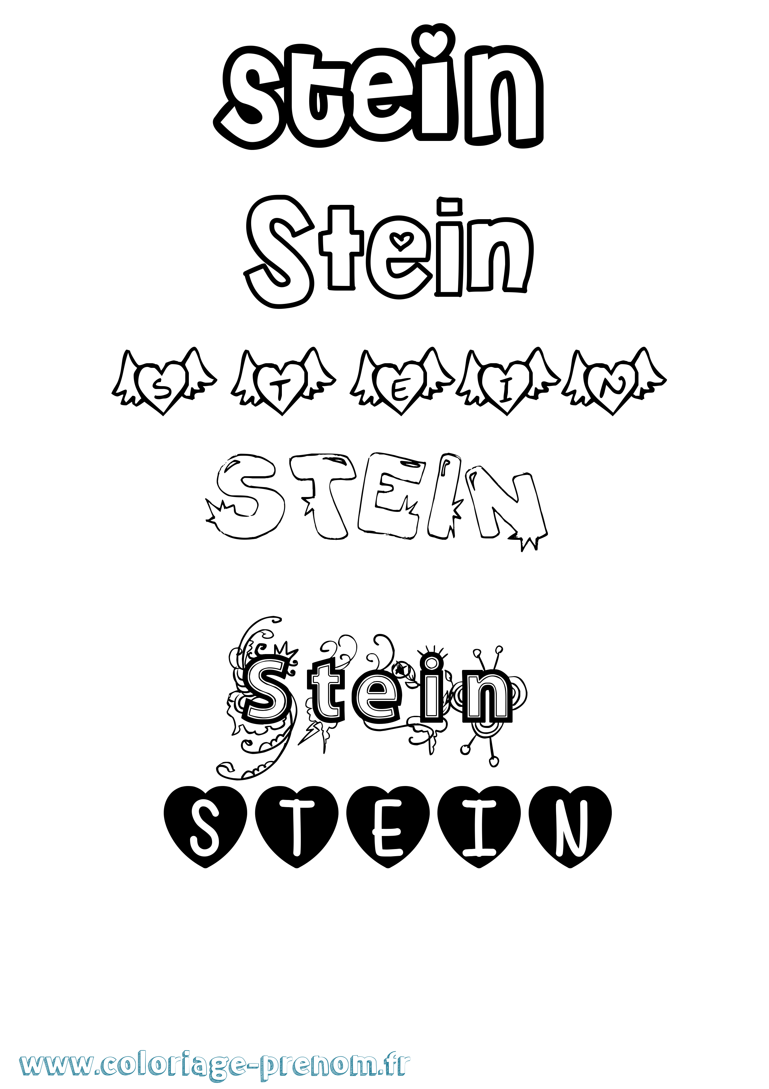 Coloriage Stein Girly Coloriage prénom Stein Girly