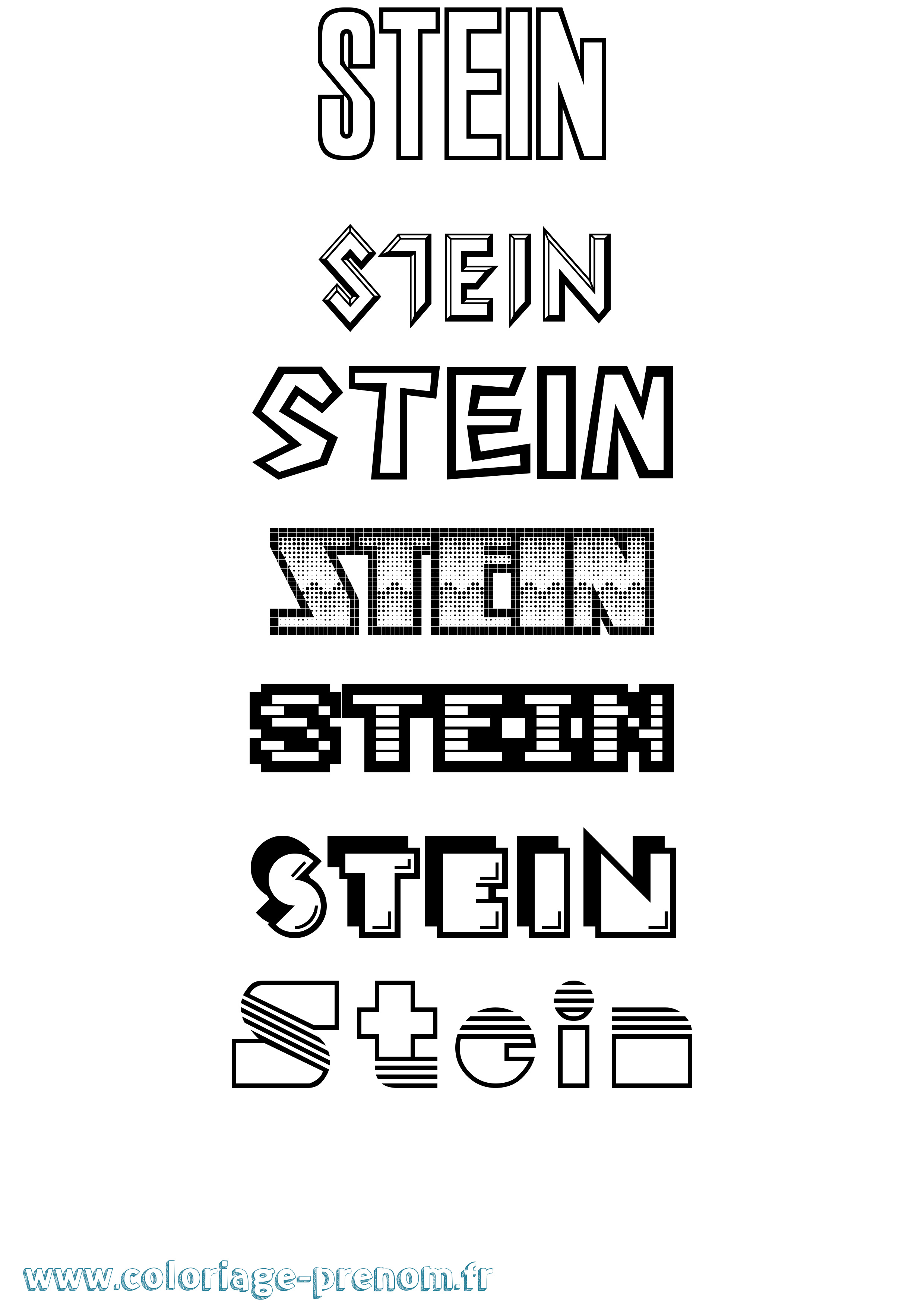 Coloriage prénom Stein Jeux Vidéos