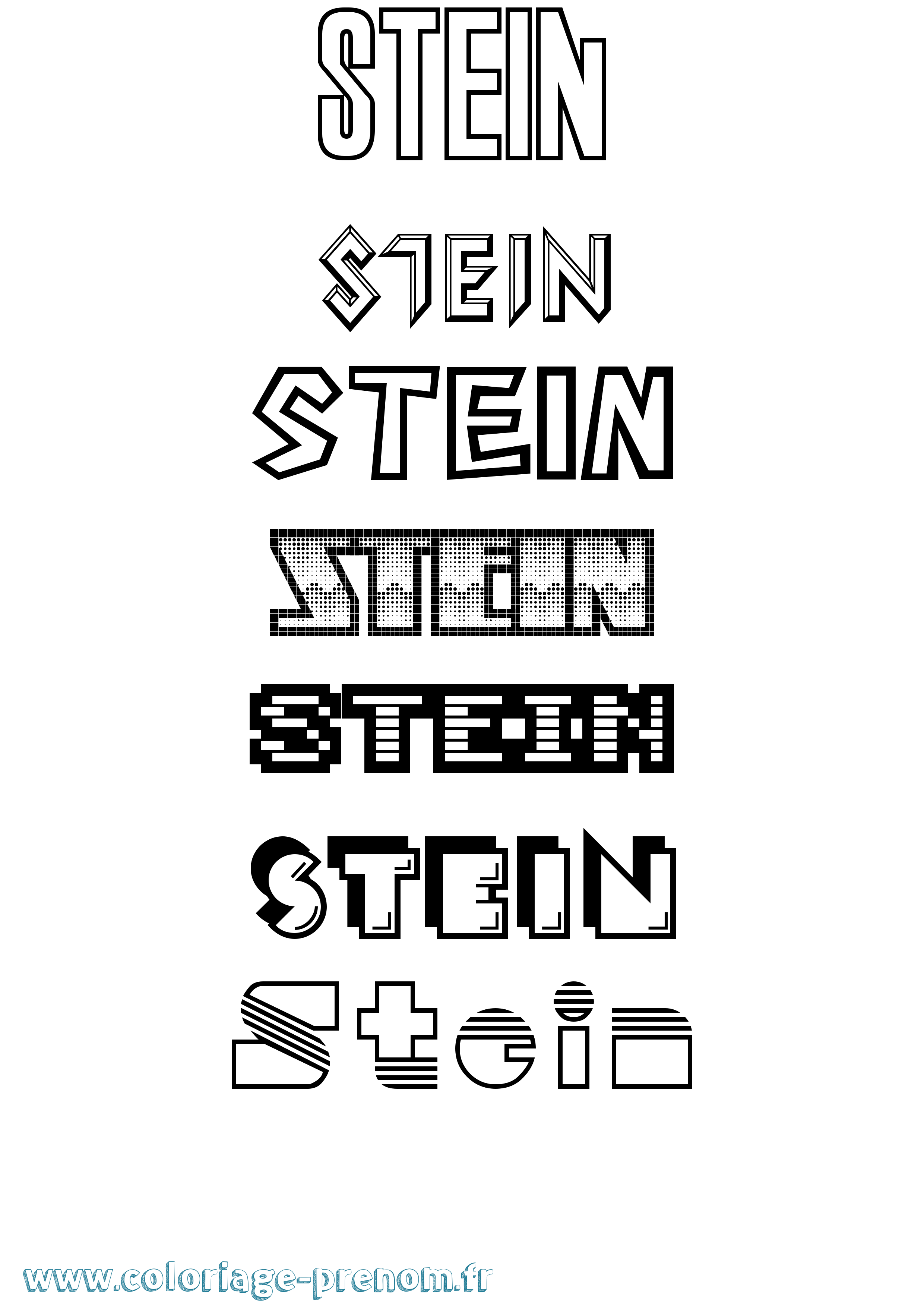 Coloriage Stein Jeux Vidéos Coloriage prénom Stein Jeux Vidéos