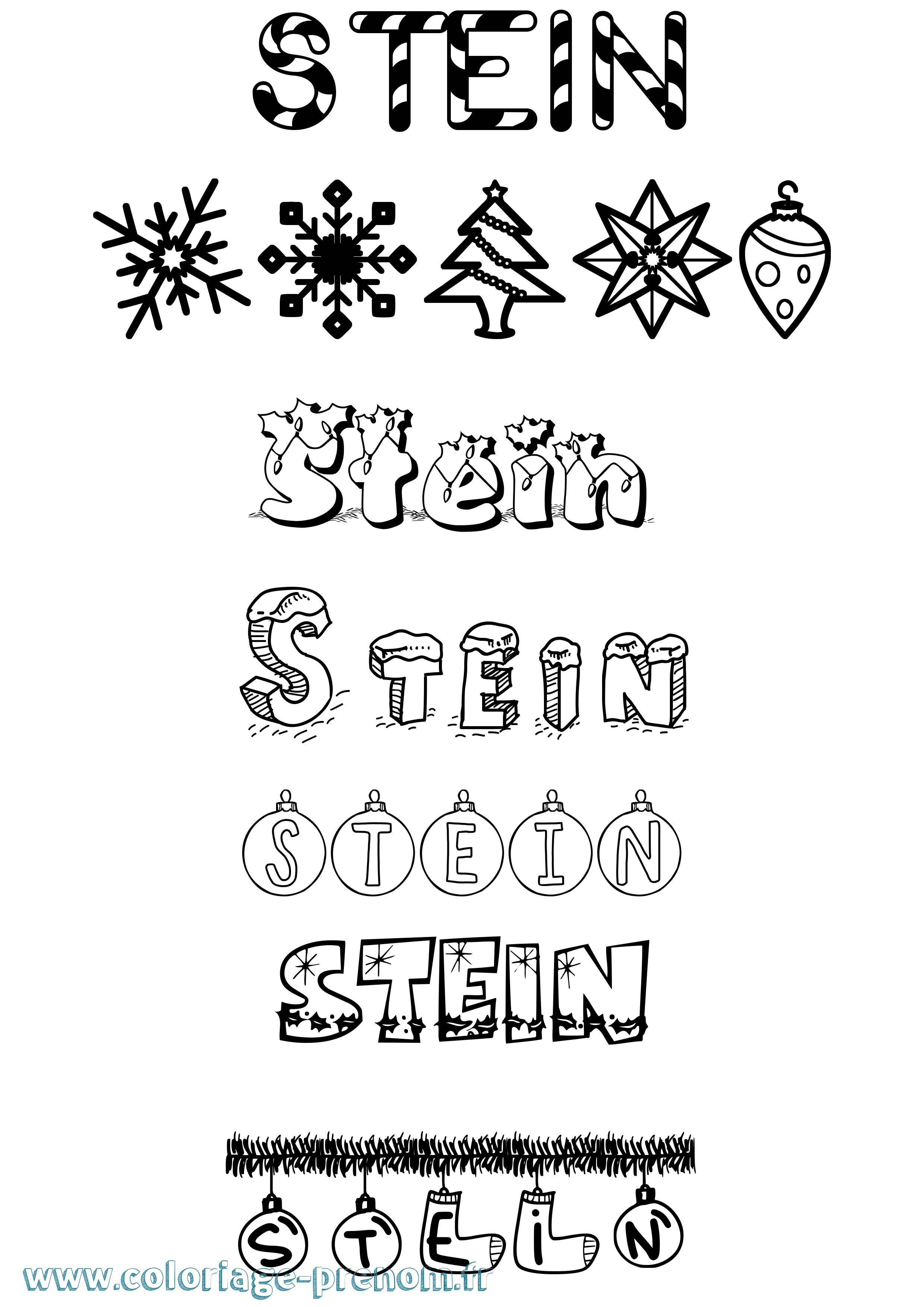 Coloriage prénom Stein Noël