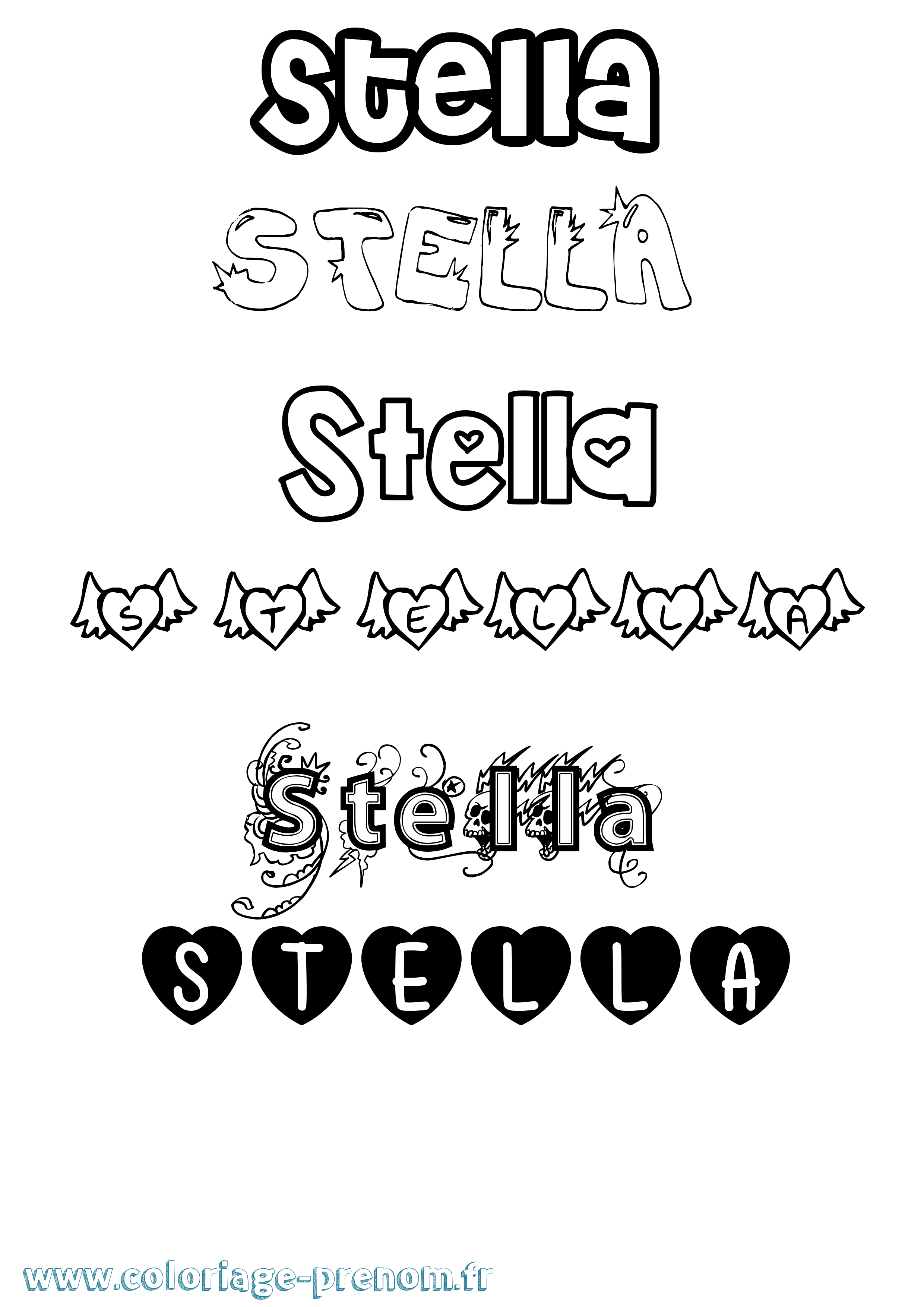 Coloriage prénom Stella