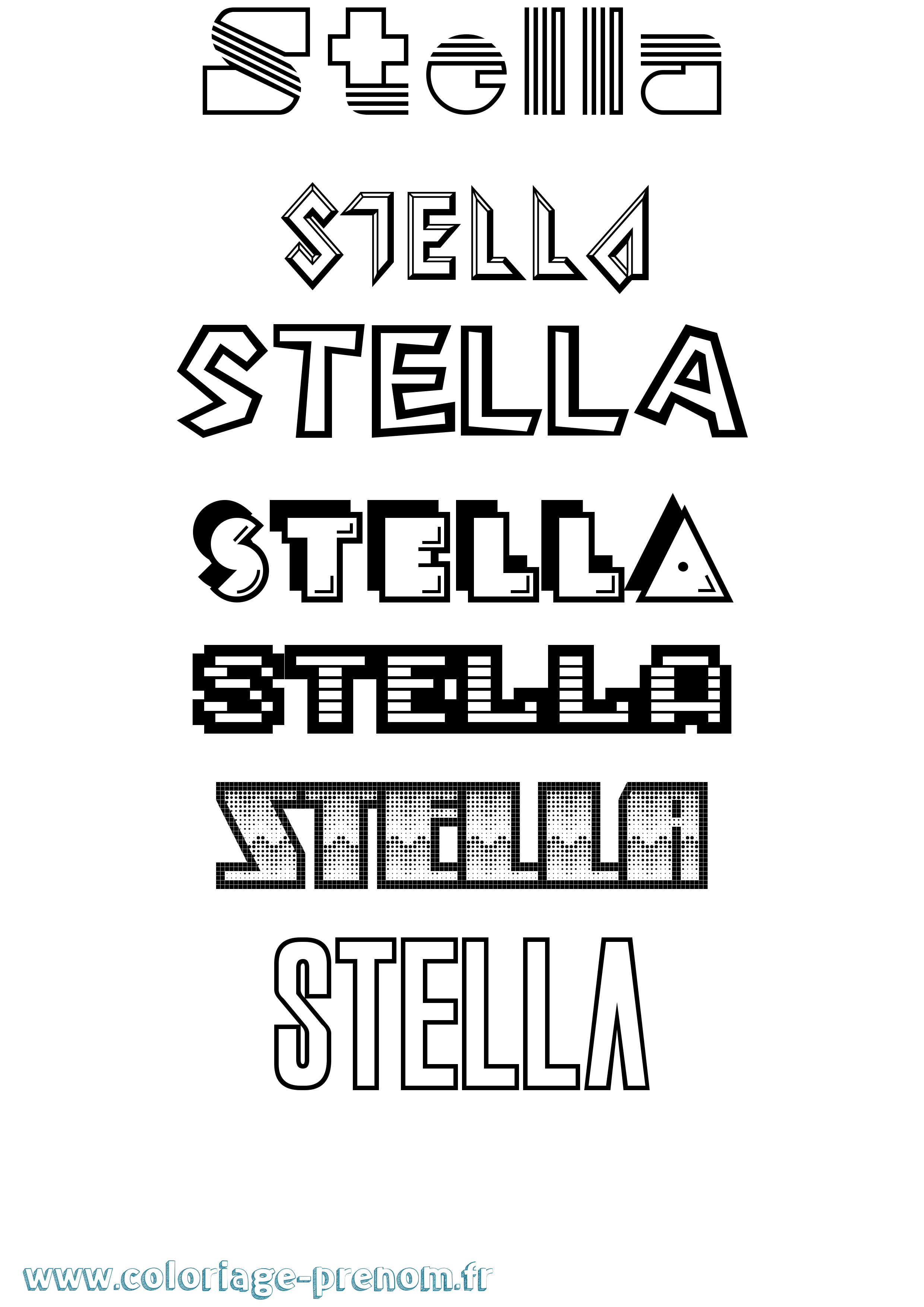 Coloriage prénom Stella Jeux Vidéos