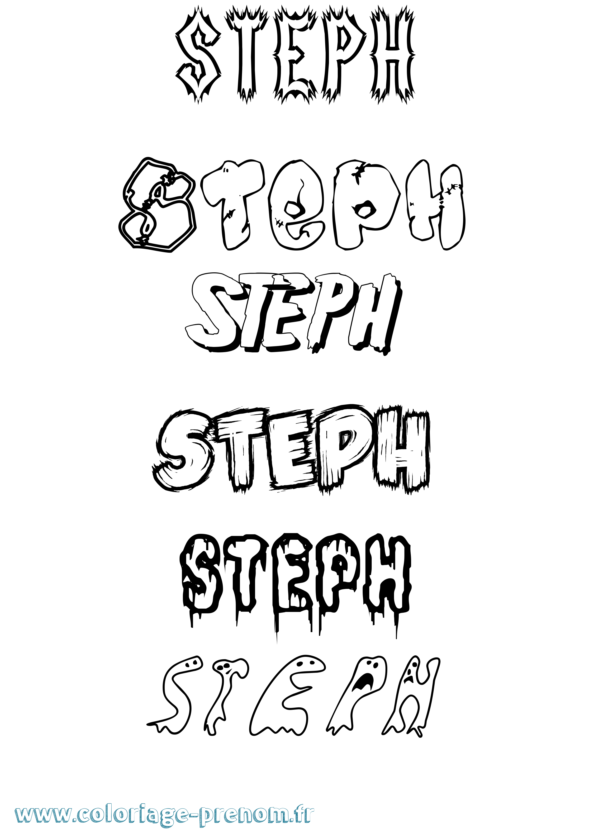 Coloriage Steph Frisson Coloriage prénom Steph Frisson