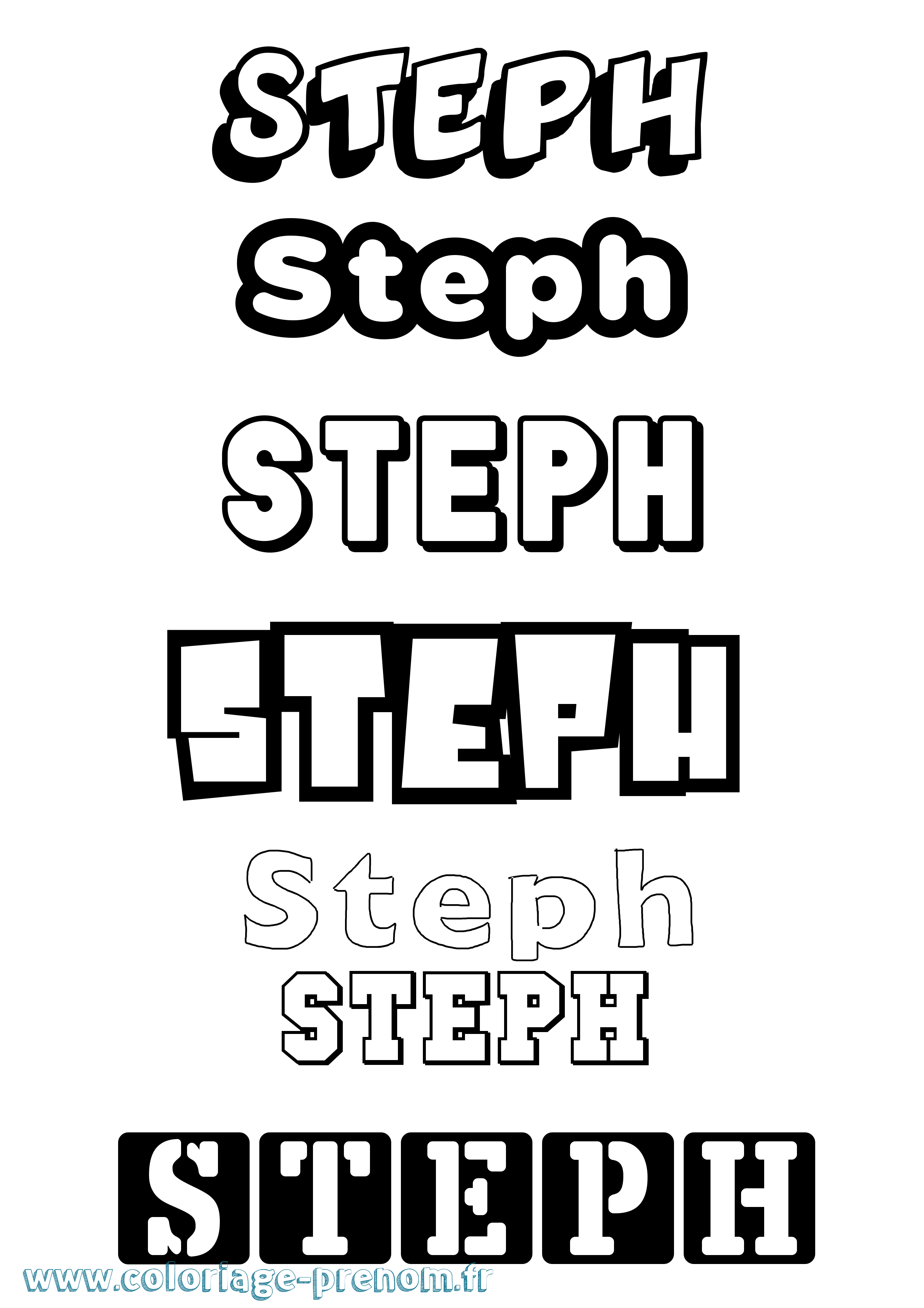 Coloriage Steph Simple Coloriage prénom Steph Simple