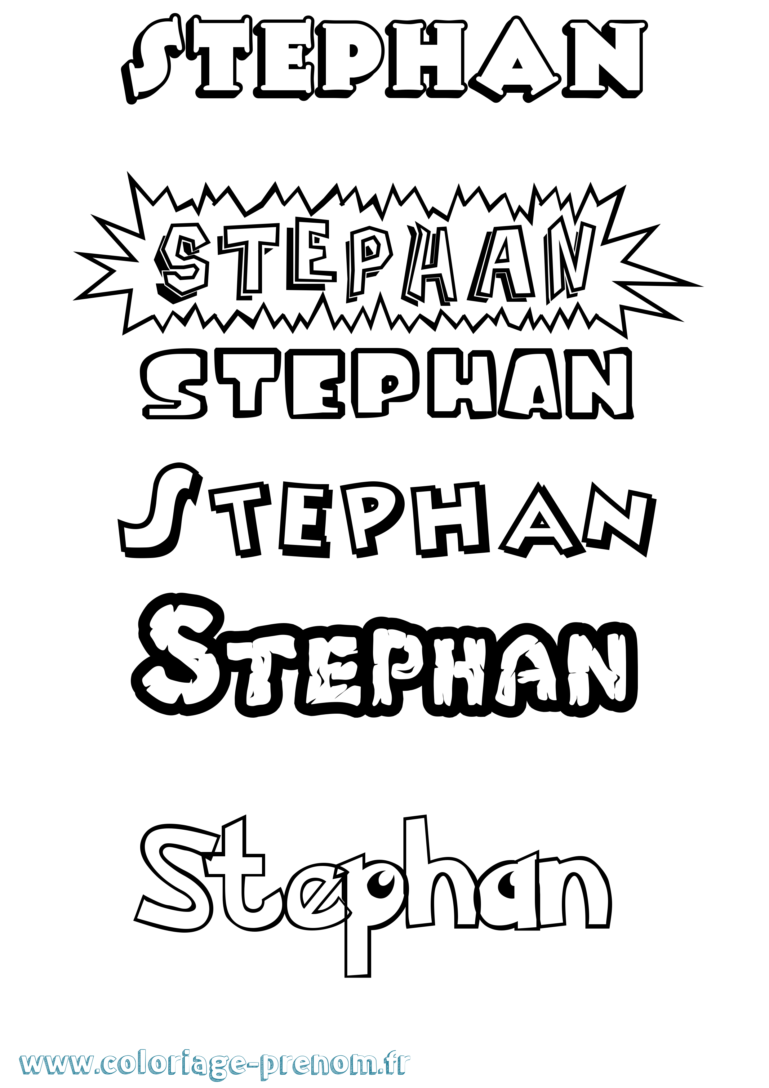 Coloriage Stephan Dessin Animé Coloriage prénom Stephan Dessin Animé