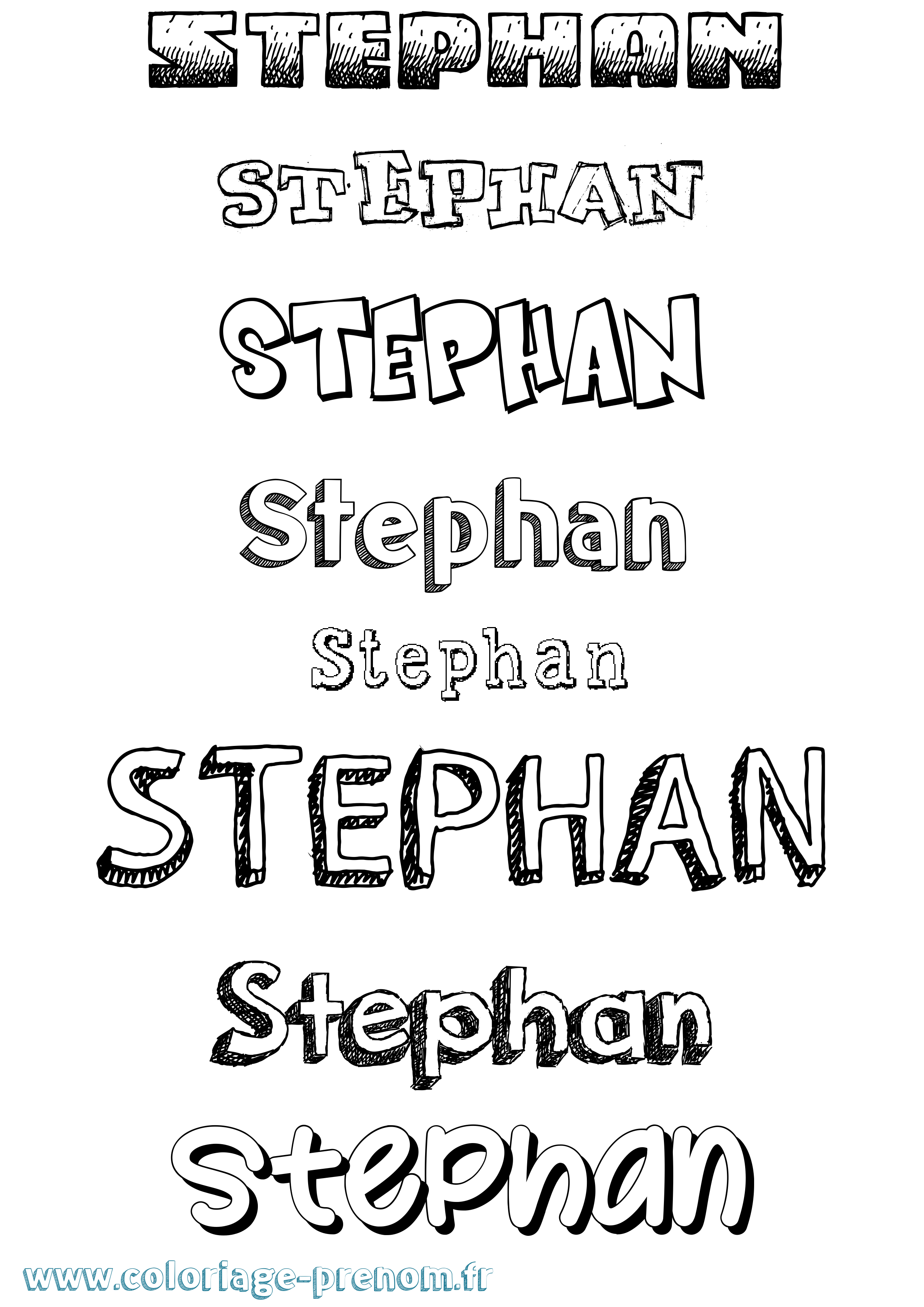Coloriage Stephan Dessiné Coloriage prénom Stephan Dessiné