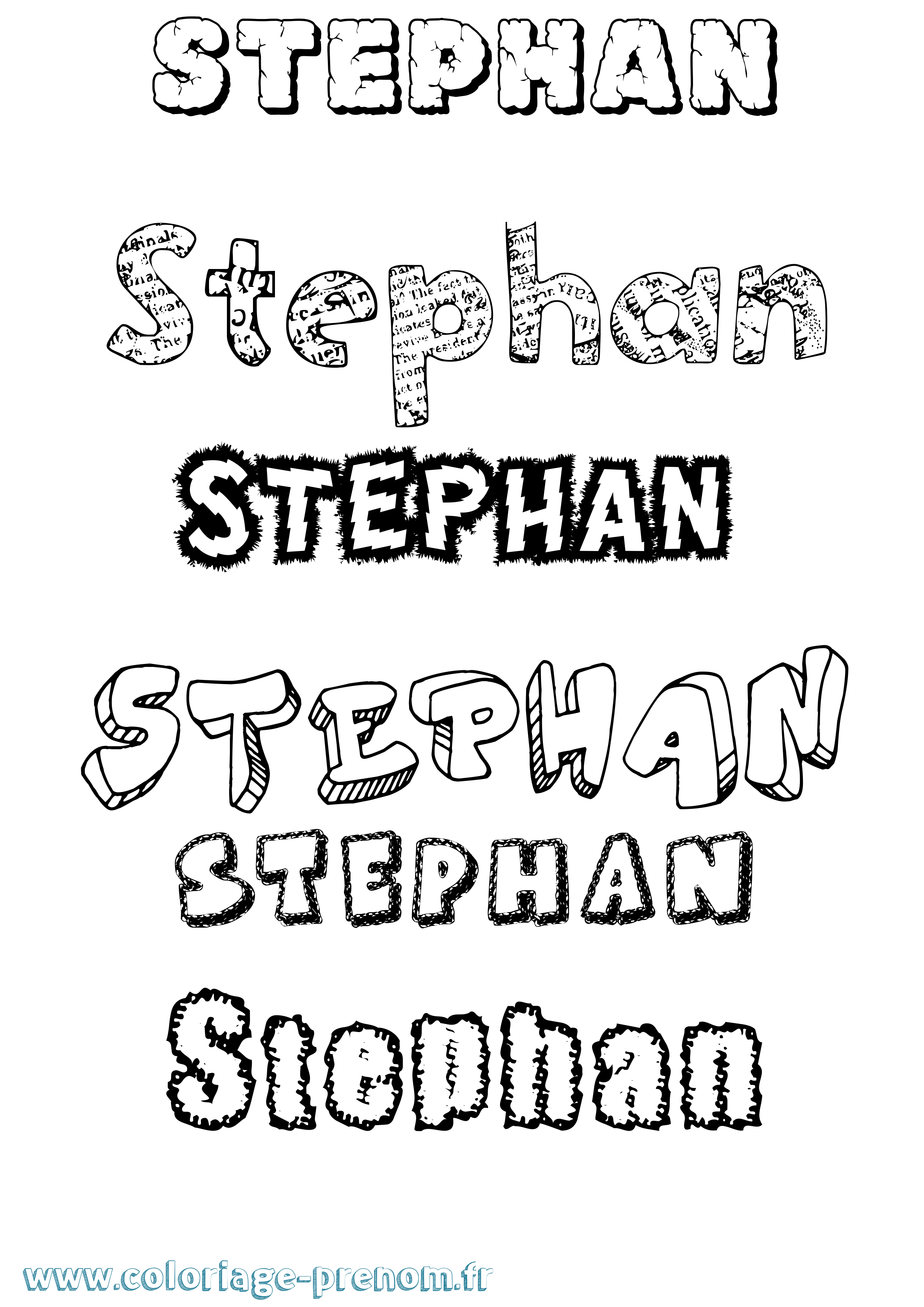Coloriage prénom Stephan Destructuré