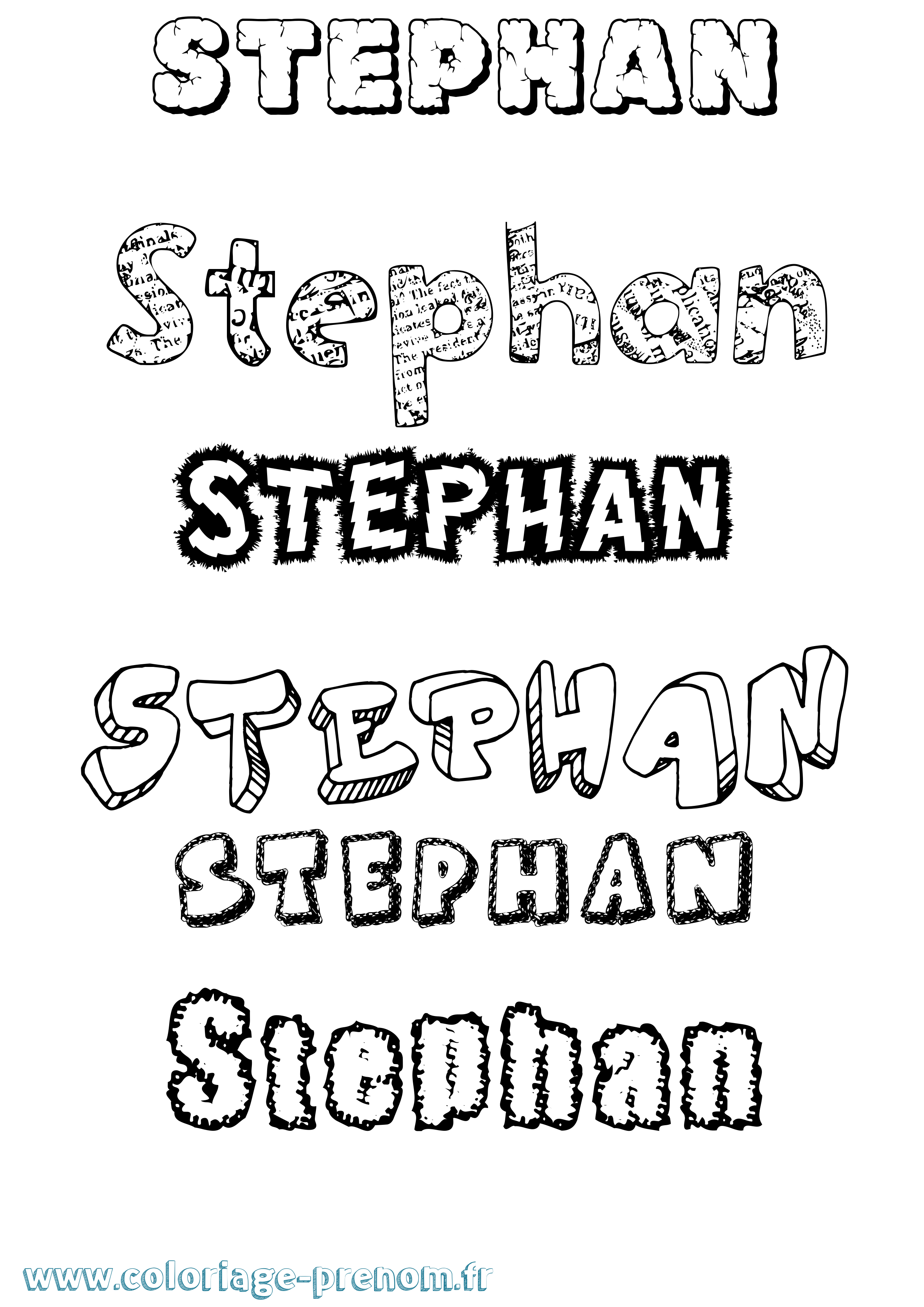 Coloriage Stephan Destructuré Coloriage prénom Stephan Destructuré