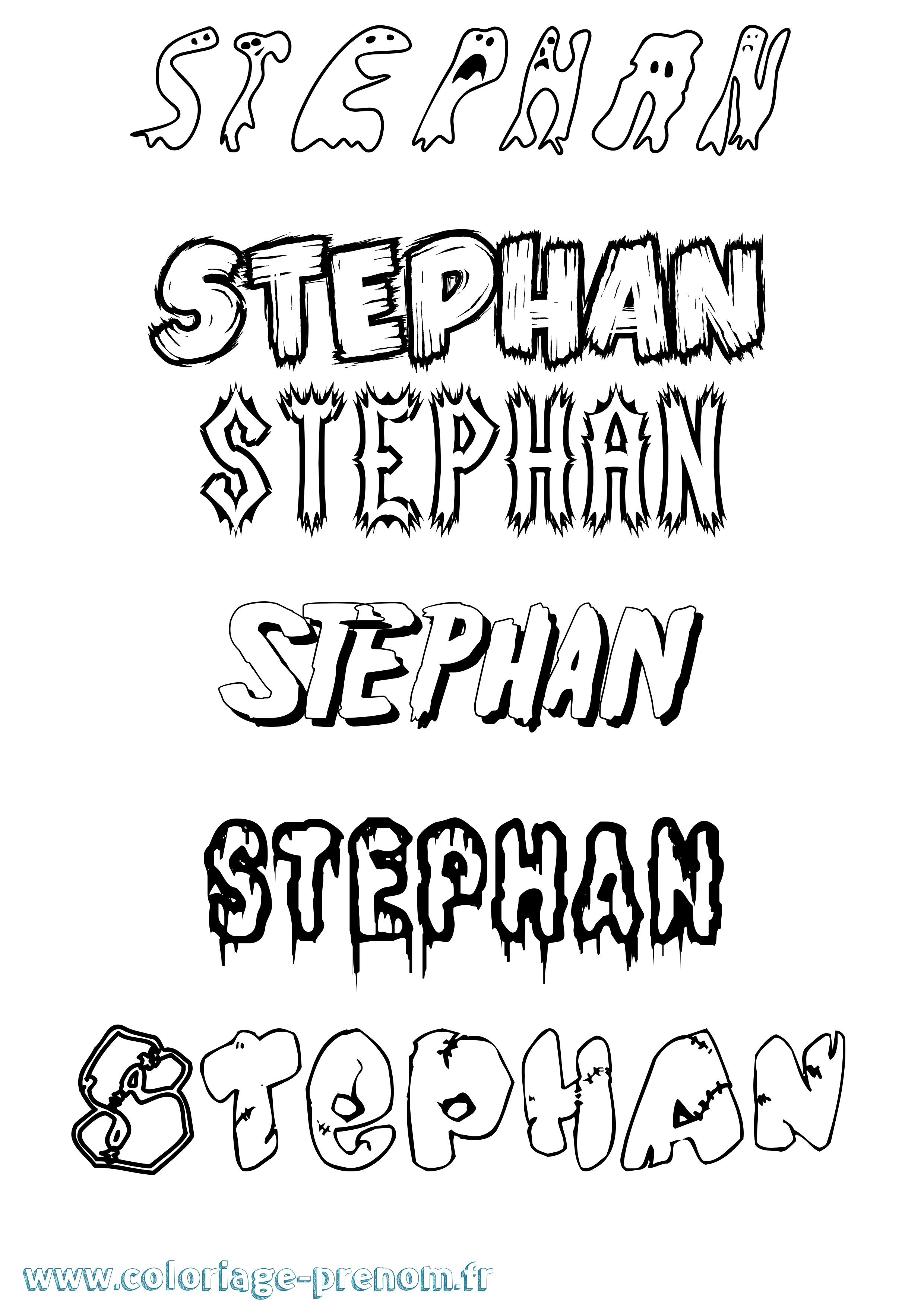 Coloriage prénom Stephan Frisson