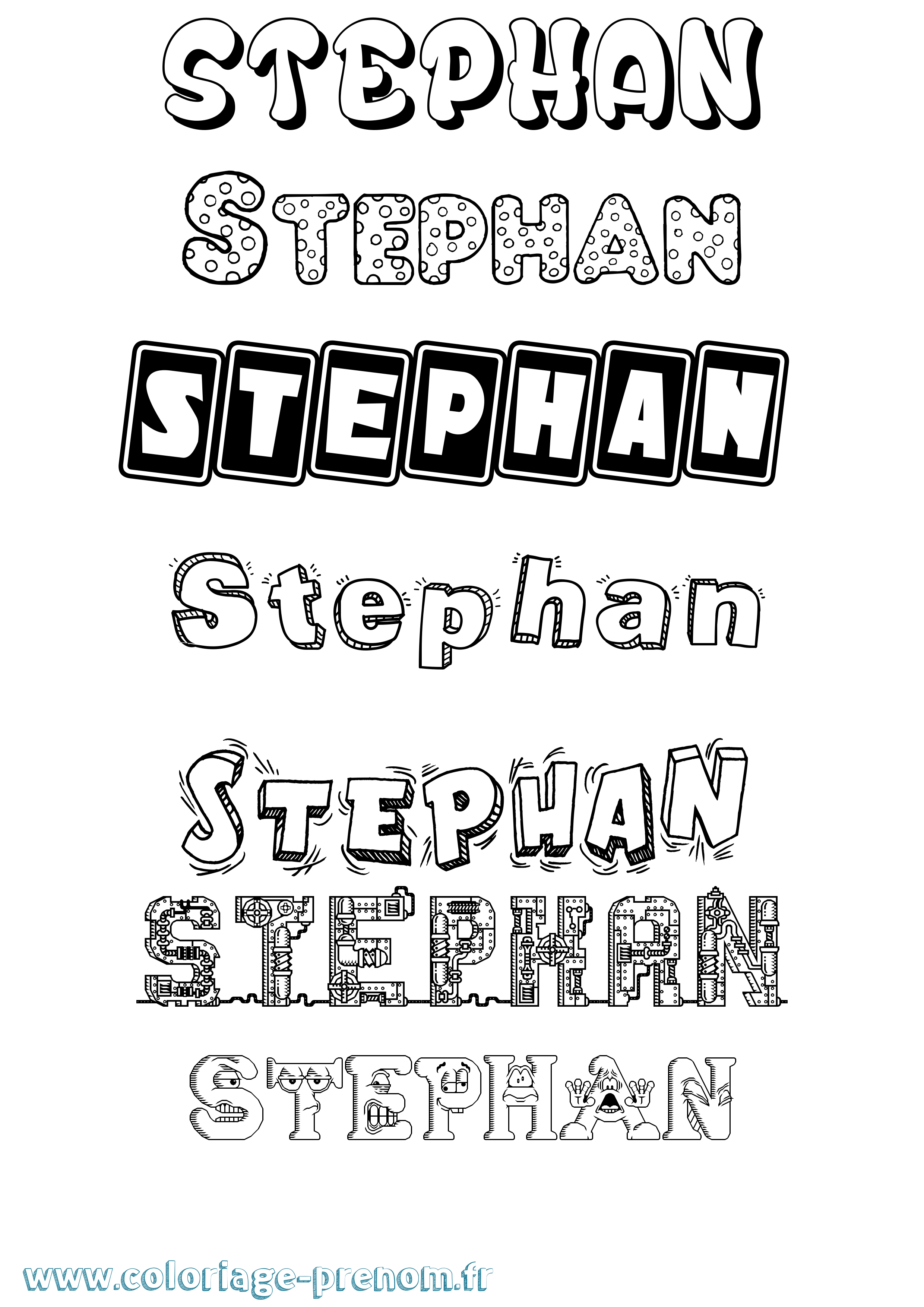 Coloriage prénom Stephan Fun