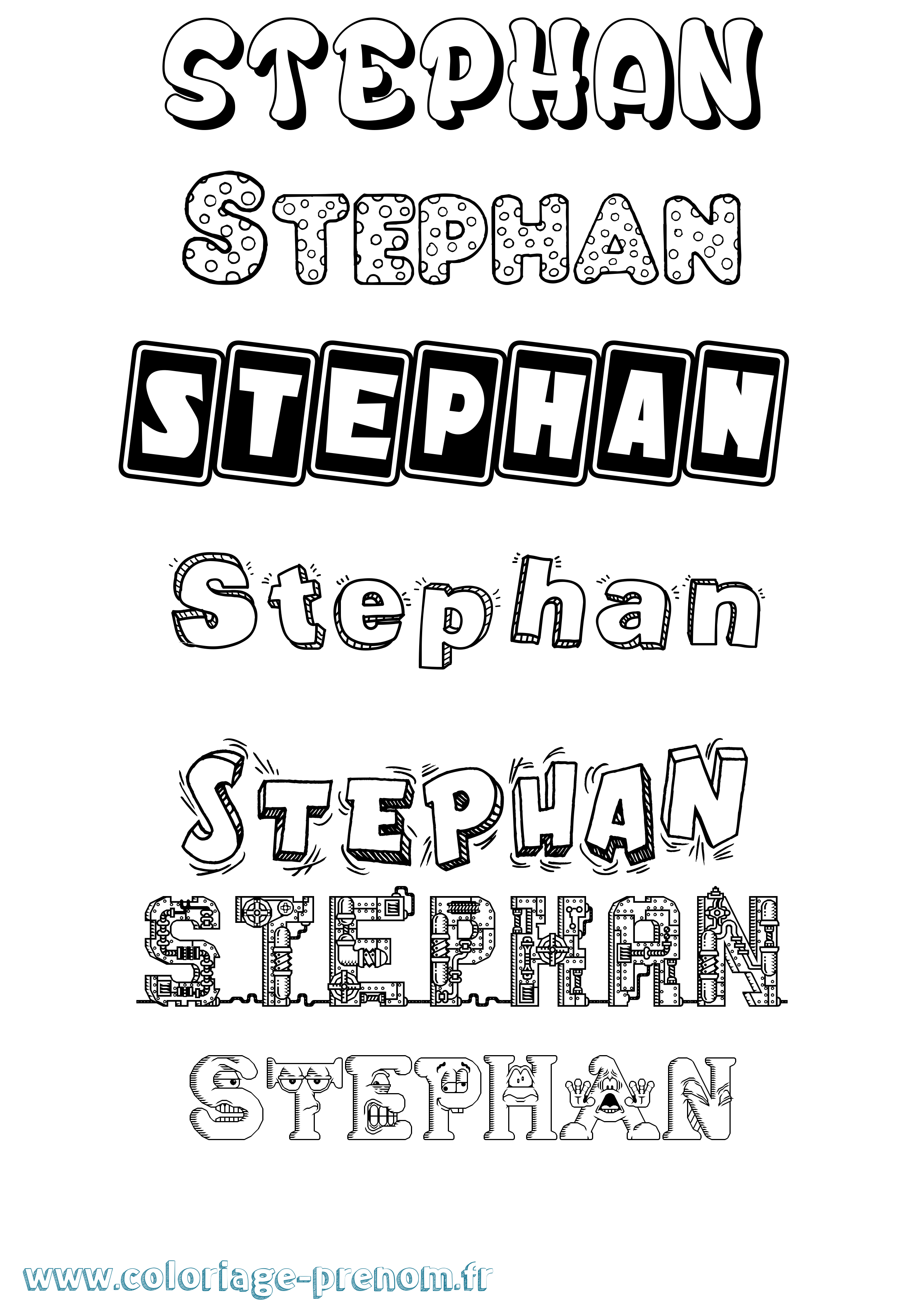Coloriage Stephan Fun Coloriage prénom Stephan Fun