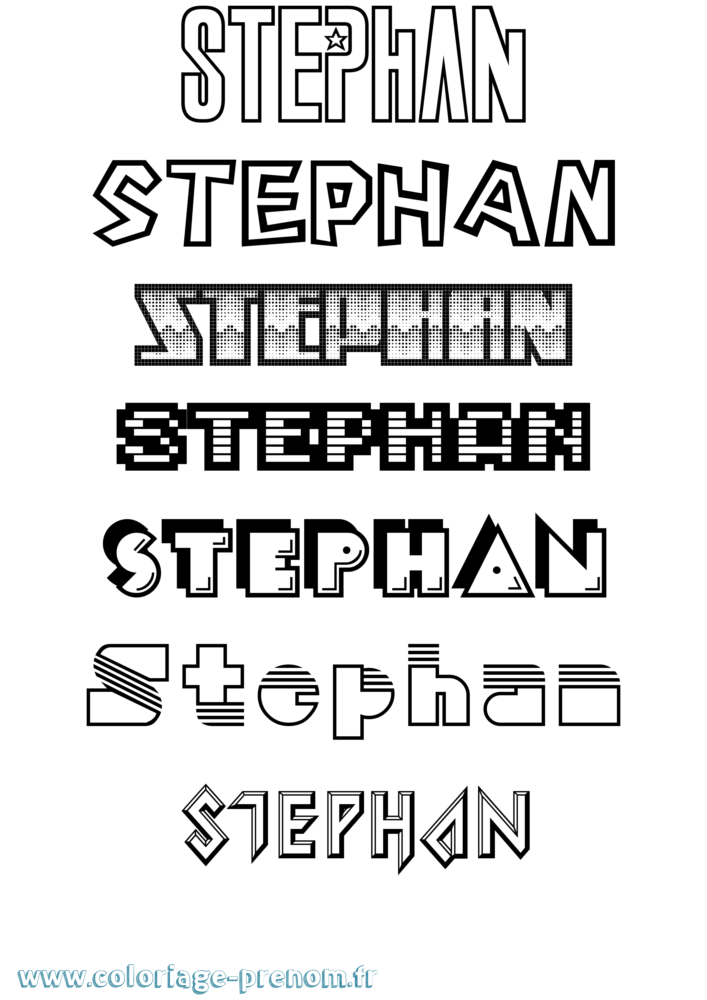 Coloriage Stephan Jeux Vidéos Coloriage prénom Stephan Jeux Vidéos
