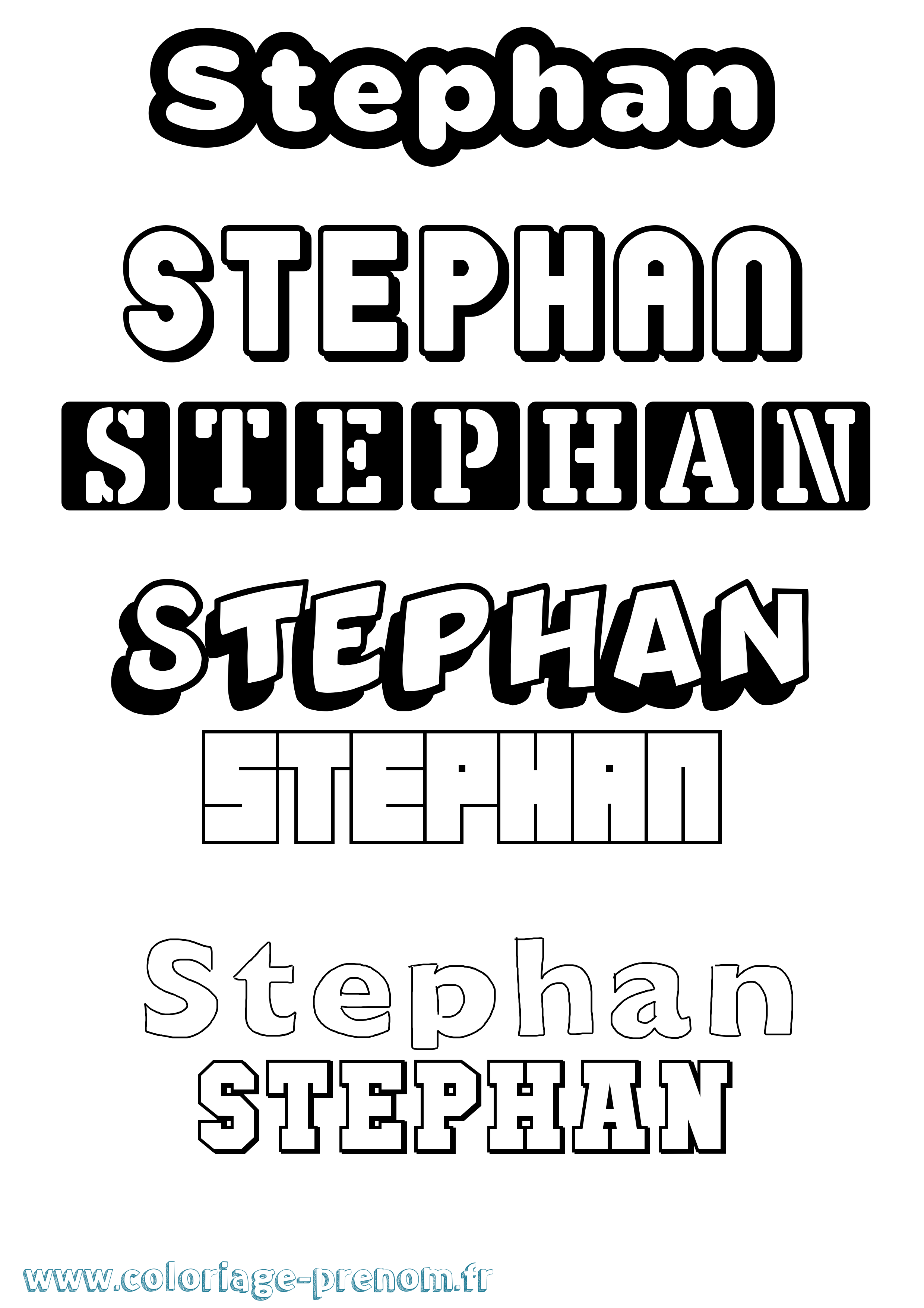 Coloriage prénom Stephan Simple