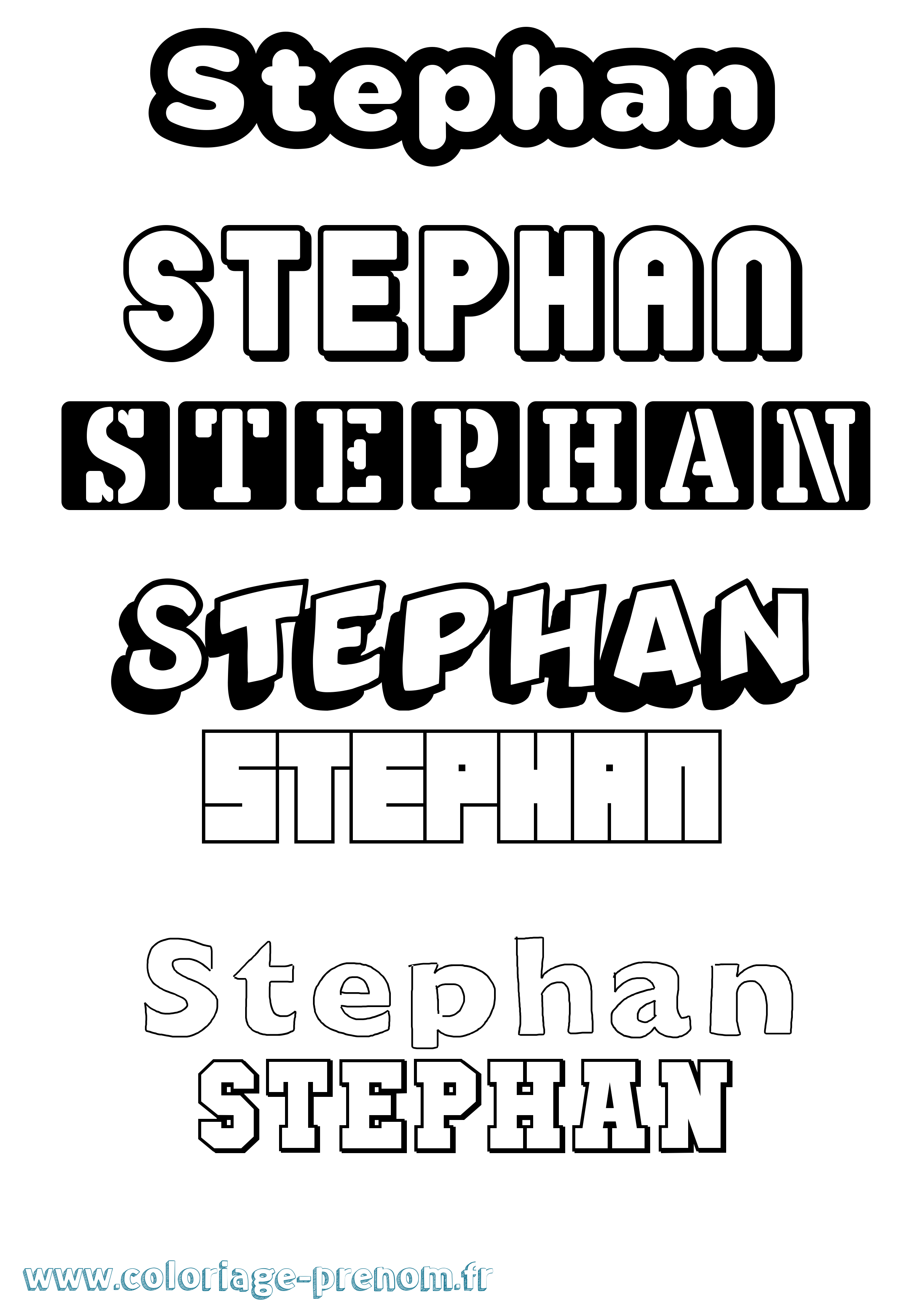 Coloriage Stephan Simple Coloriage prénom Stephan Simple