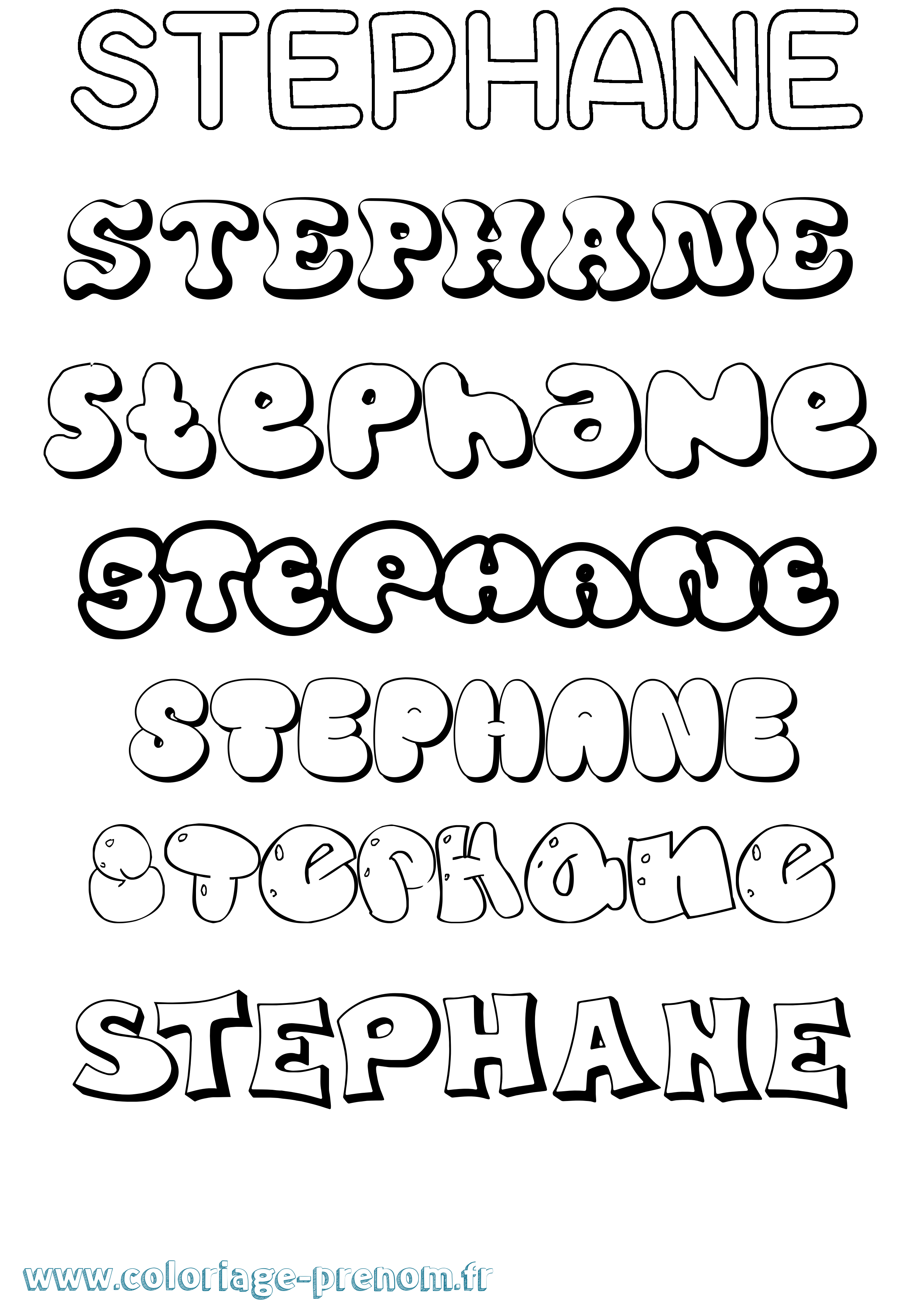 Coloriage Stephane Bubble Coloriage prénom Stephane Bubble