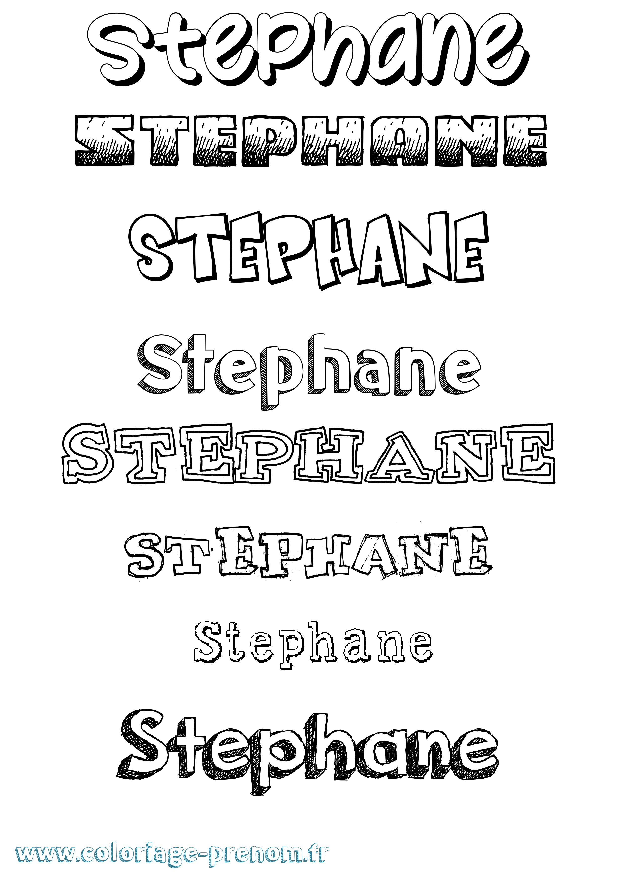Coloriage prénom Stephane Dessiné