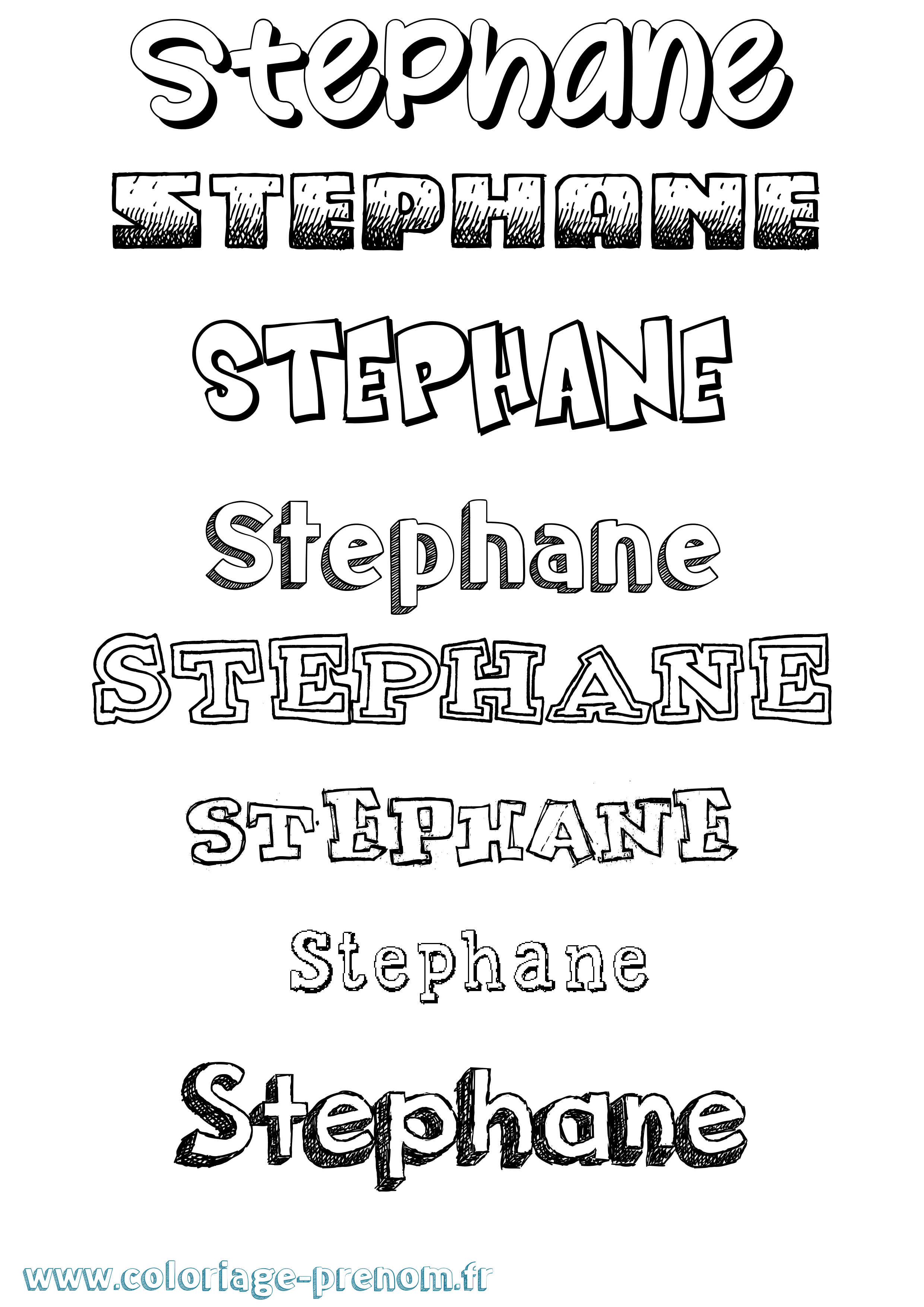 Coloriage Stephane Dessiné Coloriage prénom Stephane Dessiné