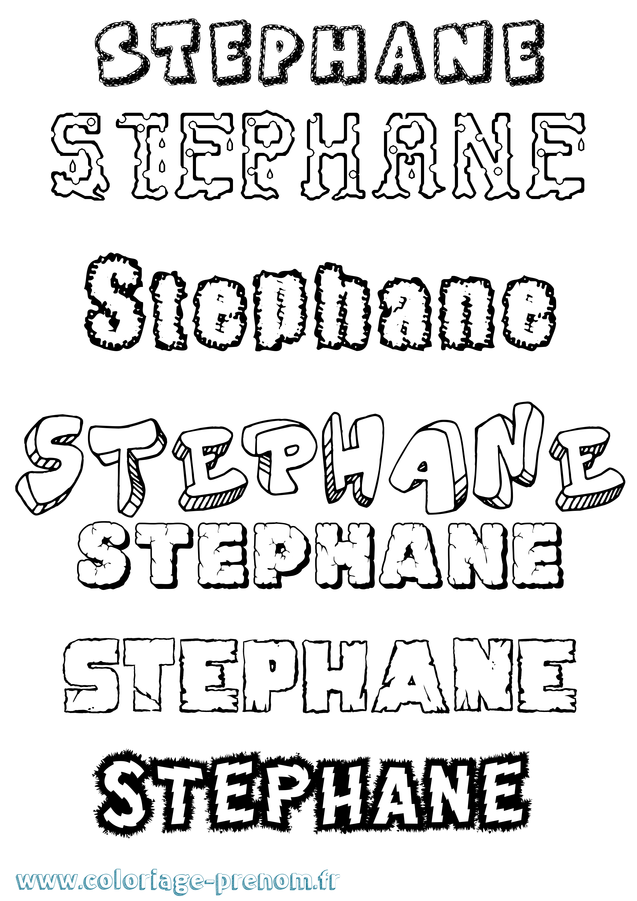 Coloriage prénom Stephane Destructuré