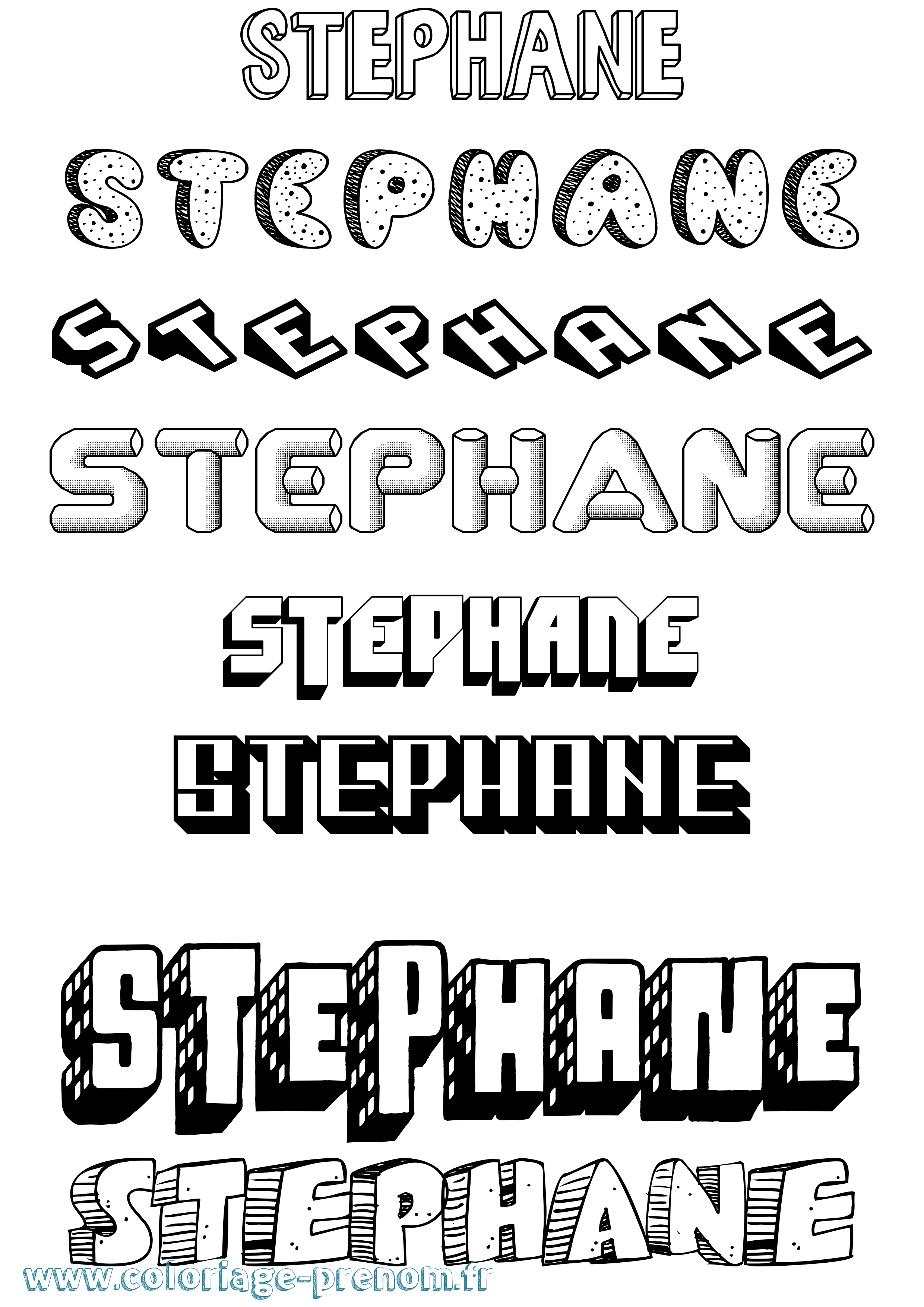 Coloriage Stephane Effet 3D Coloriage prénom Stephane Effet 3D