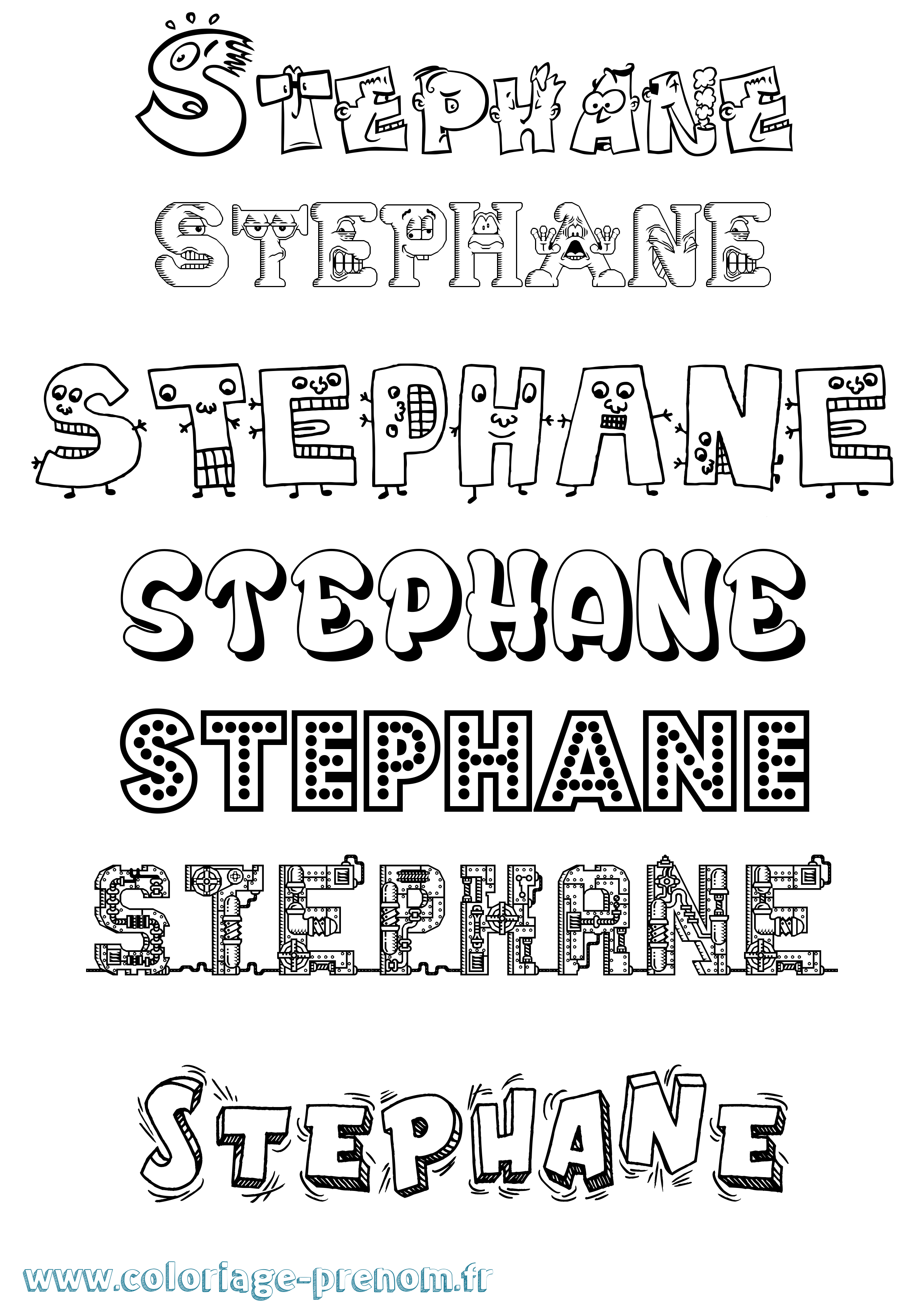Coloriage prénom Stephane Fun