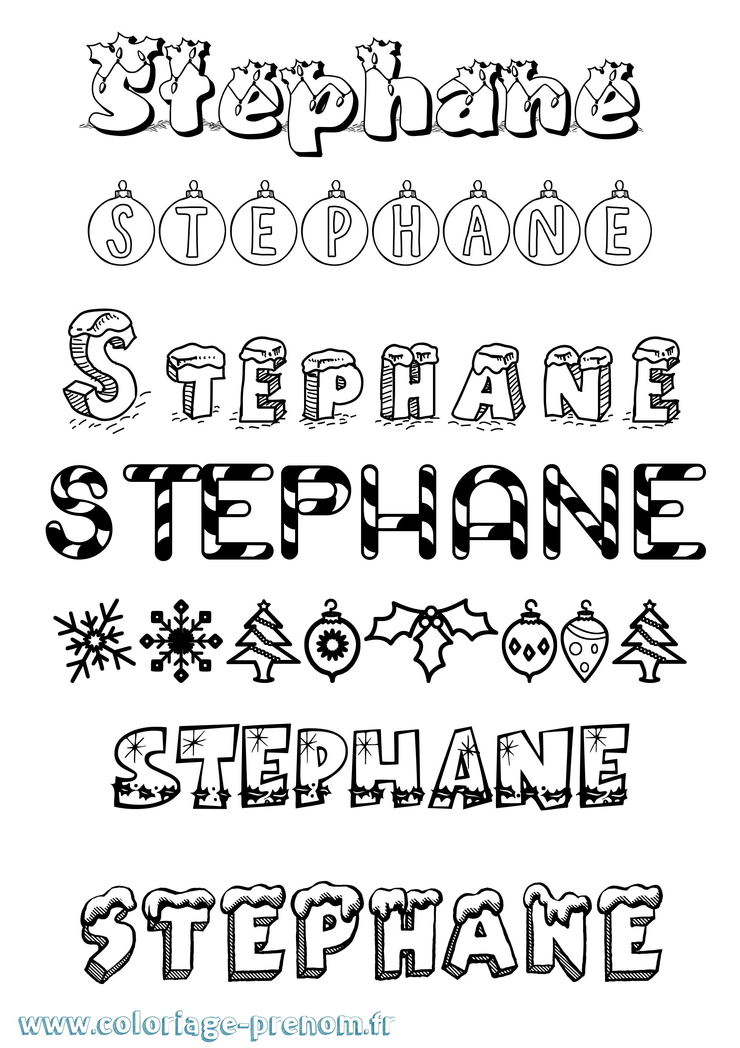 Coloriage Stephane Noël Coloriage prénom Stephane Noël