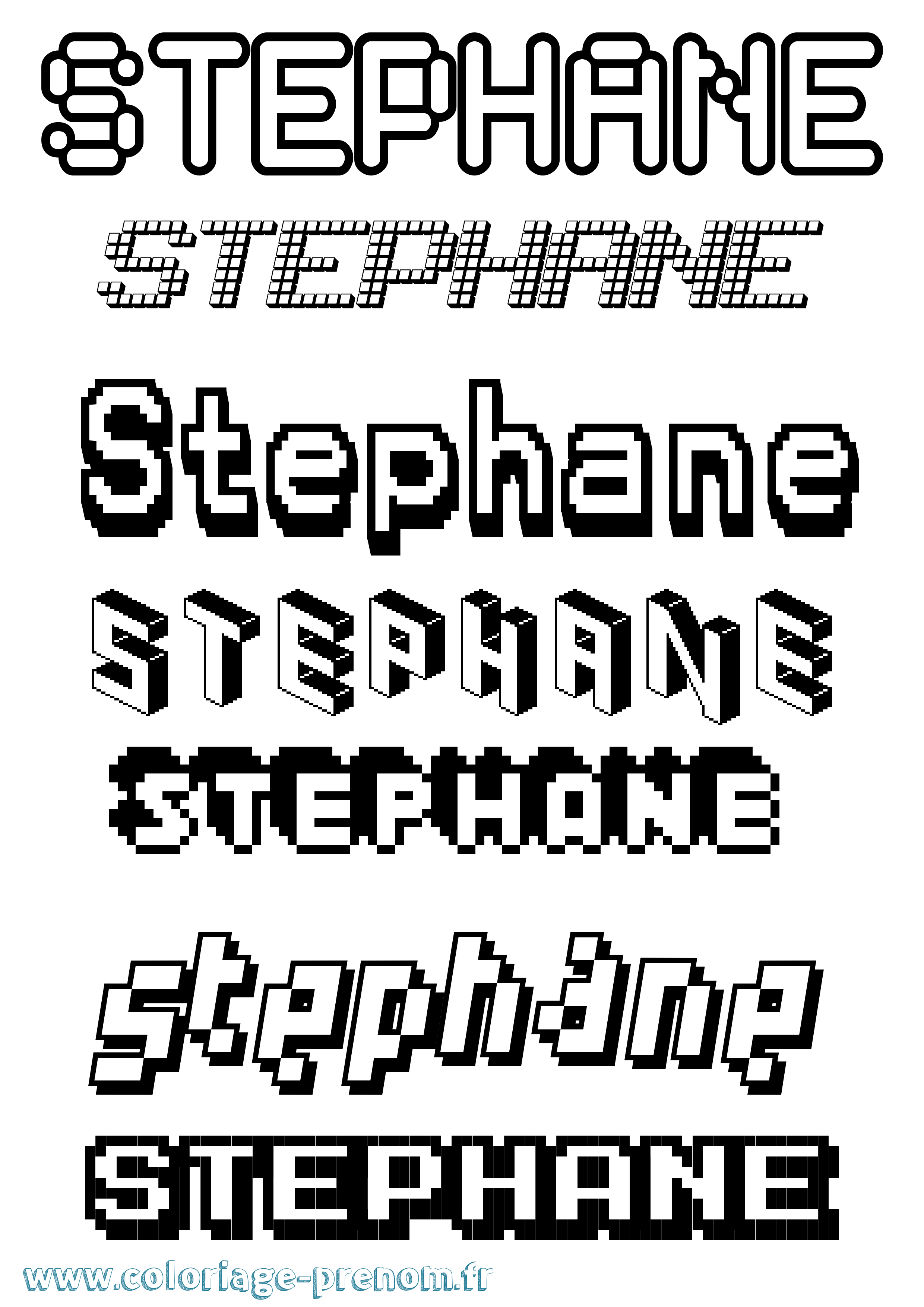 Coloriage Stephane Pixel Coloriage prénom Stephane Pixel