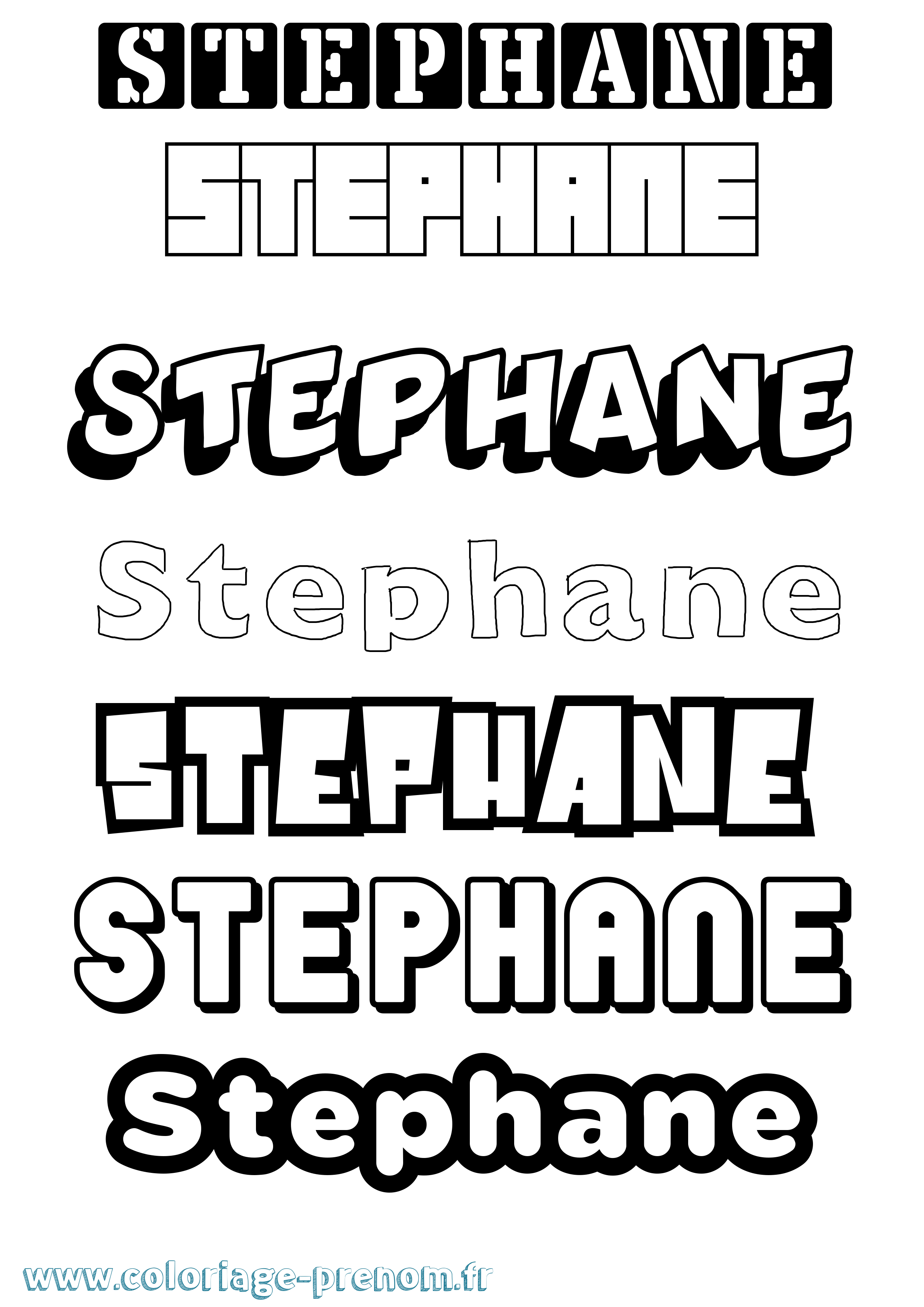 Coloriage prénom Stephane Simple