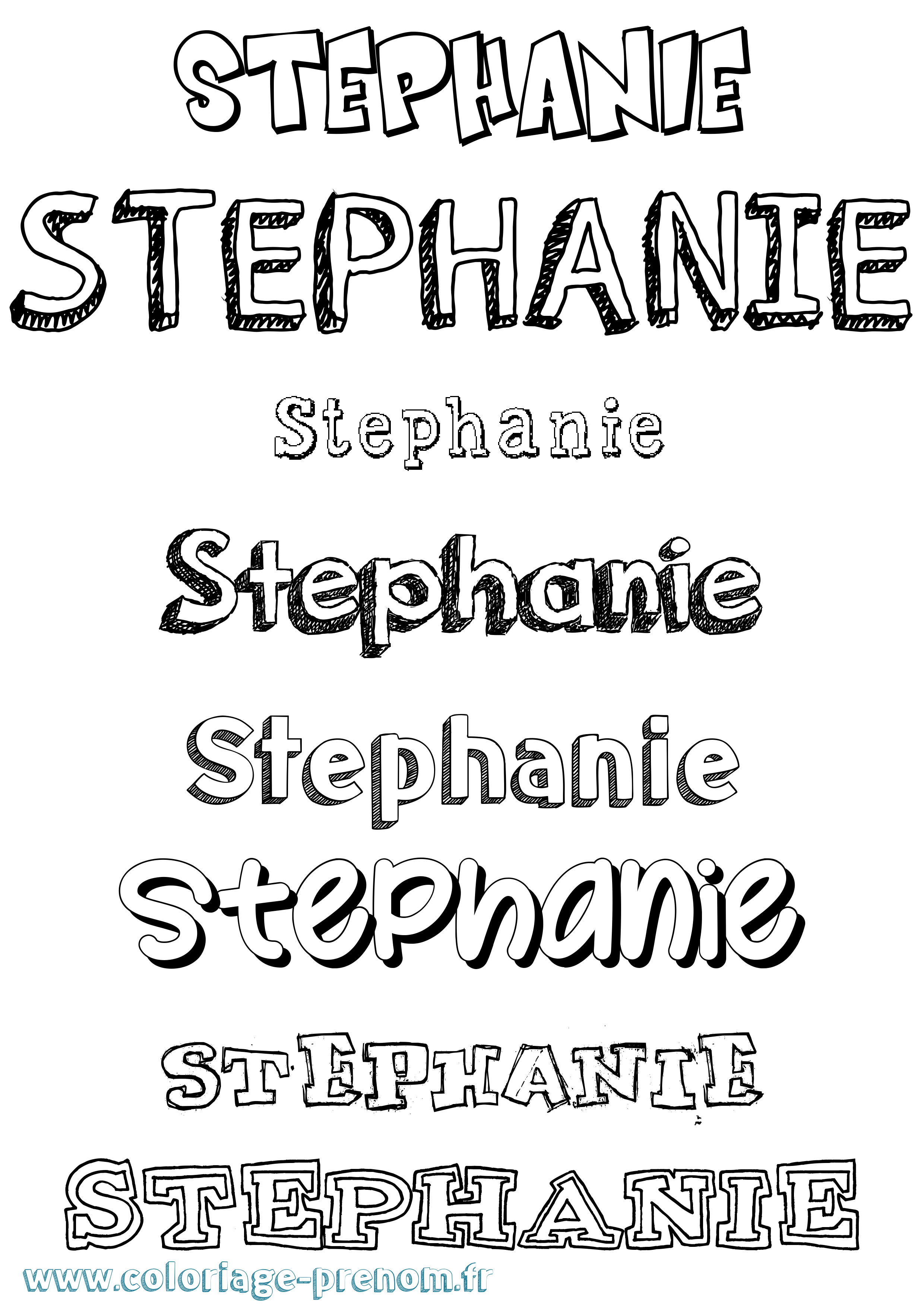 Coloriage prénom Stephanie