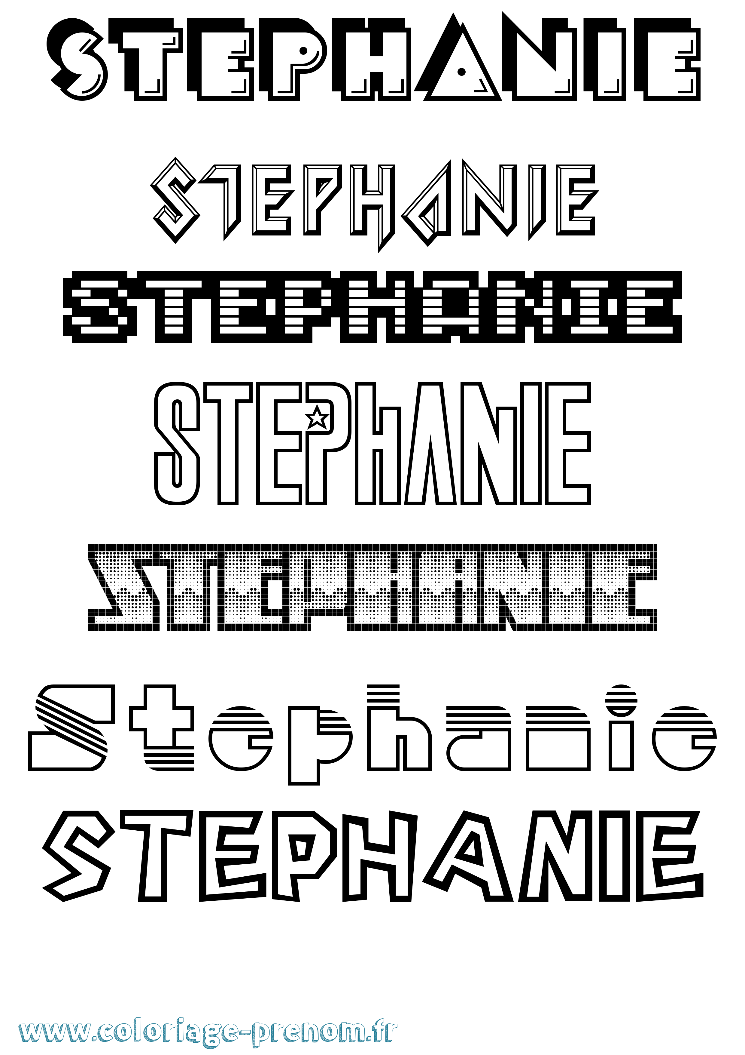 Coloriage prénom Stephanie