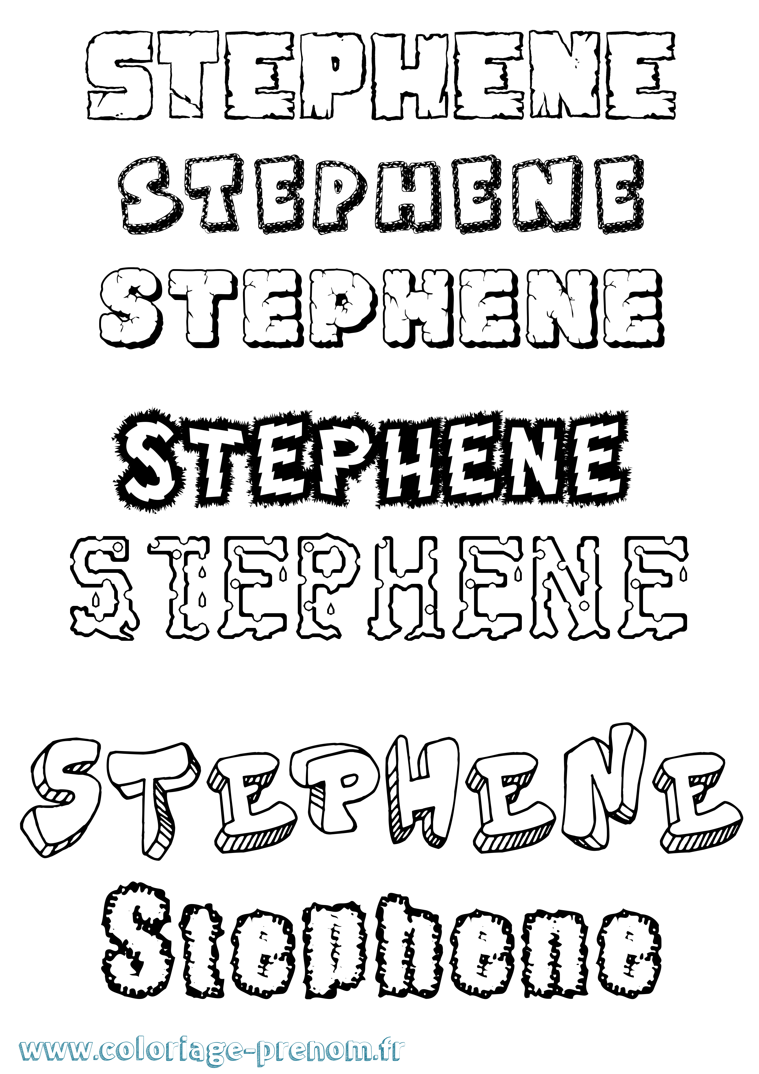 Coloriage prénom Stephene Destructuré