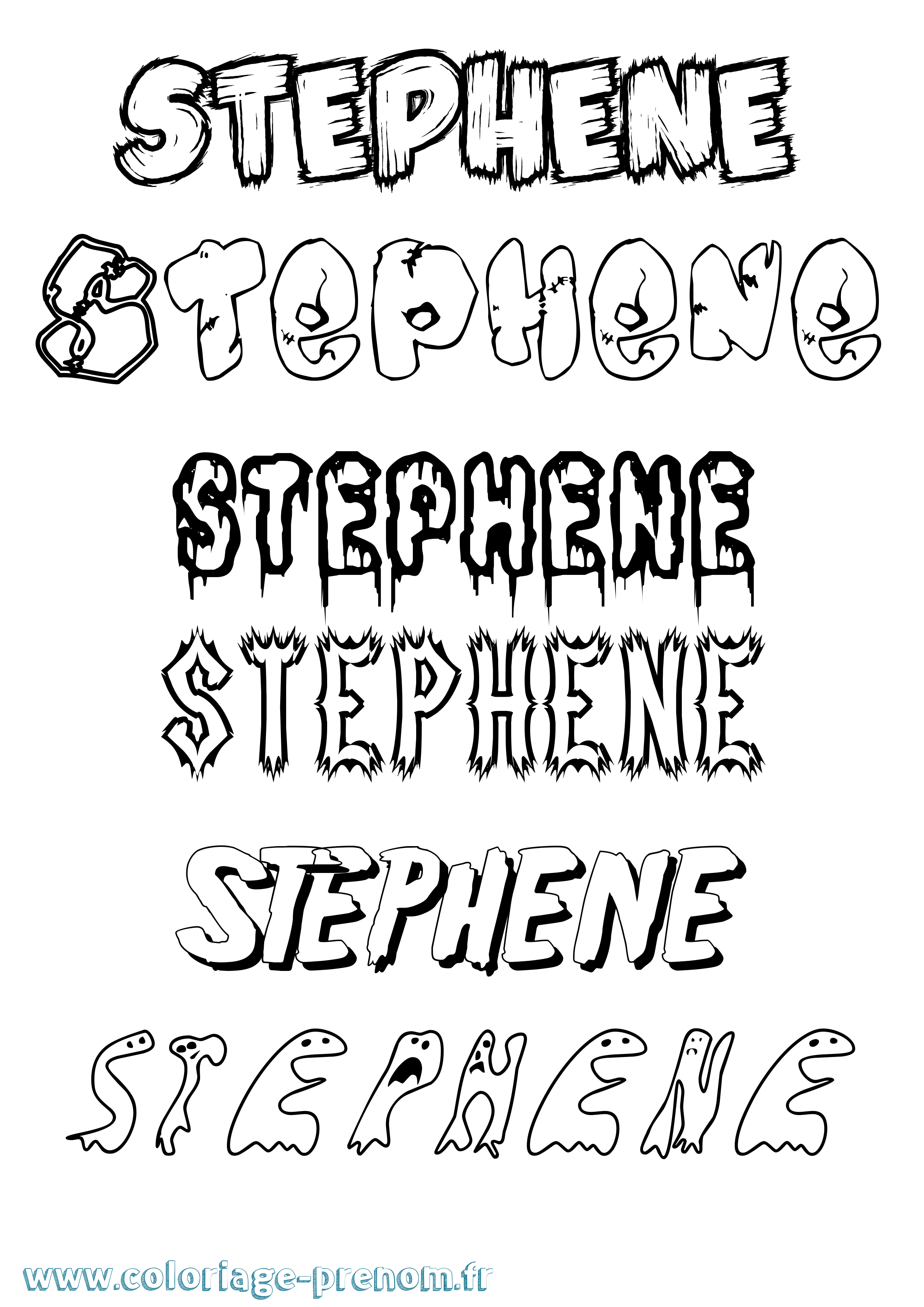 Coloriage prénom Stephene Frisson