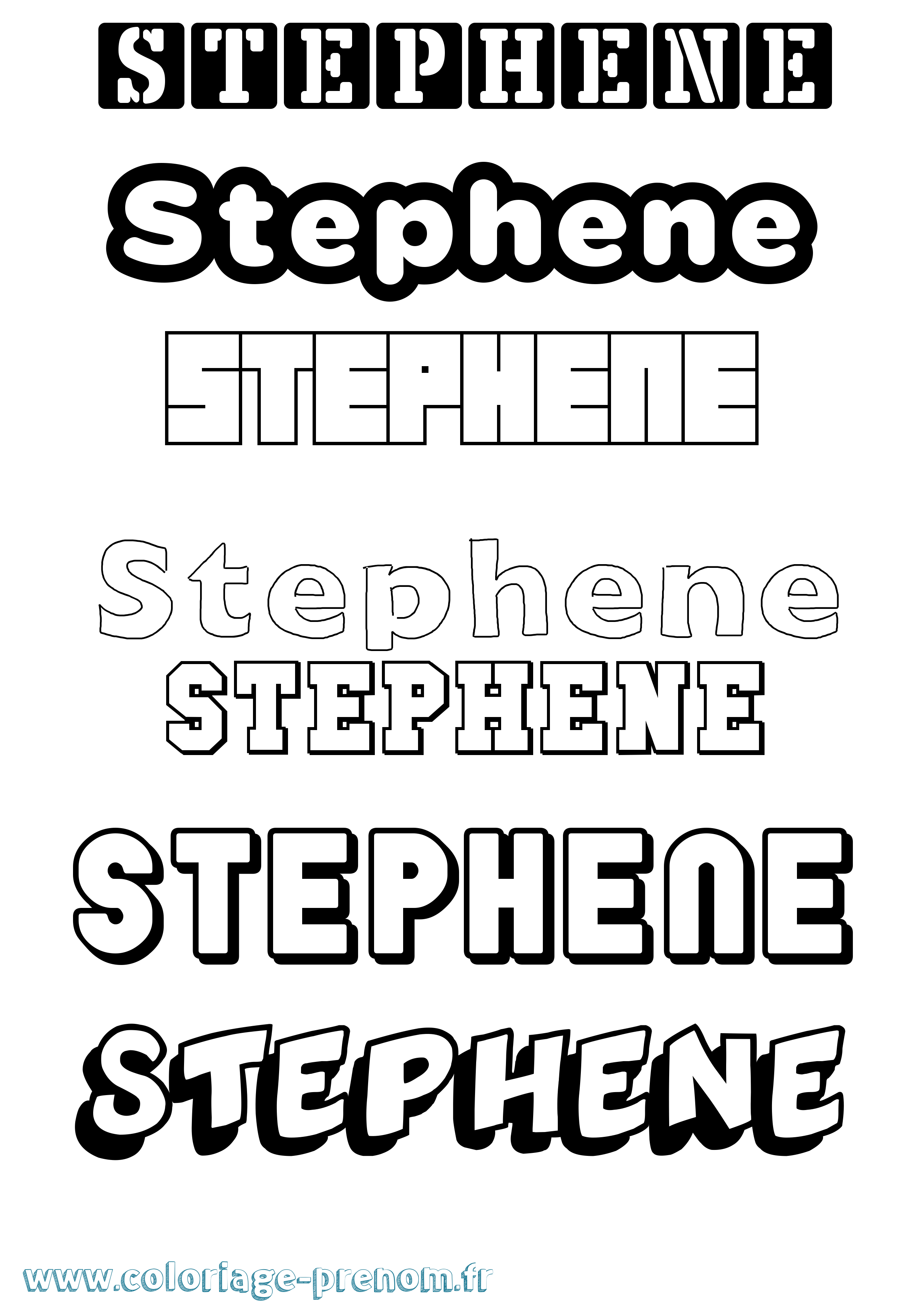 Coloriage prénom Stephene Simple